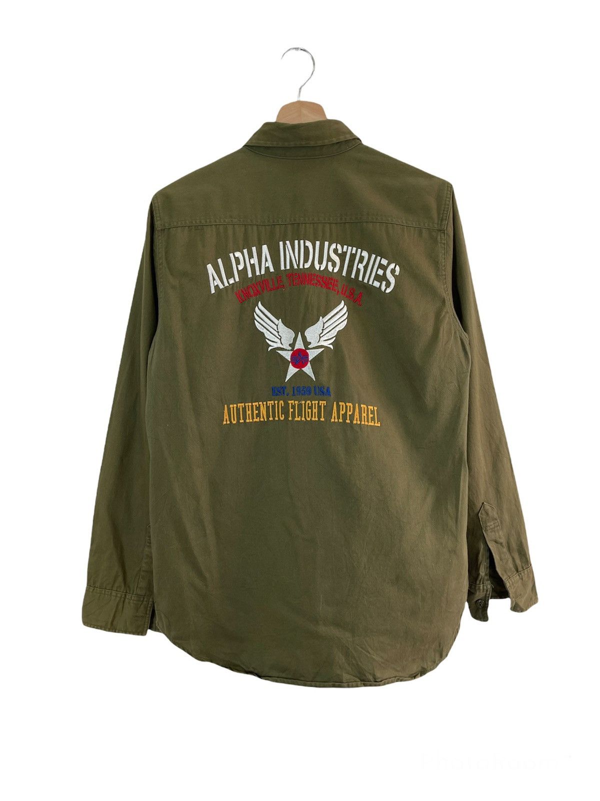 Alpha Industries Vintage PATCH FATIGUE KNOXVILLE TENNESSE USA ALPHA IND Size US L / EU 52-54 / 3 - 1 Thumbnail