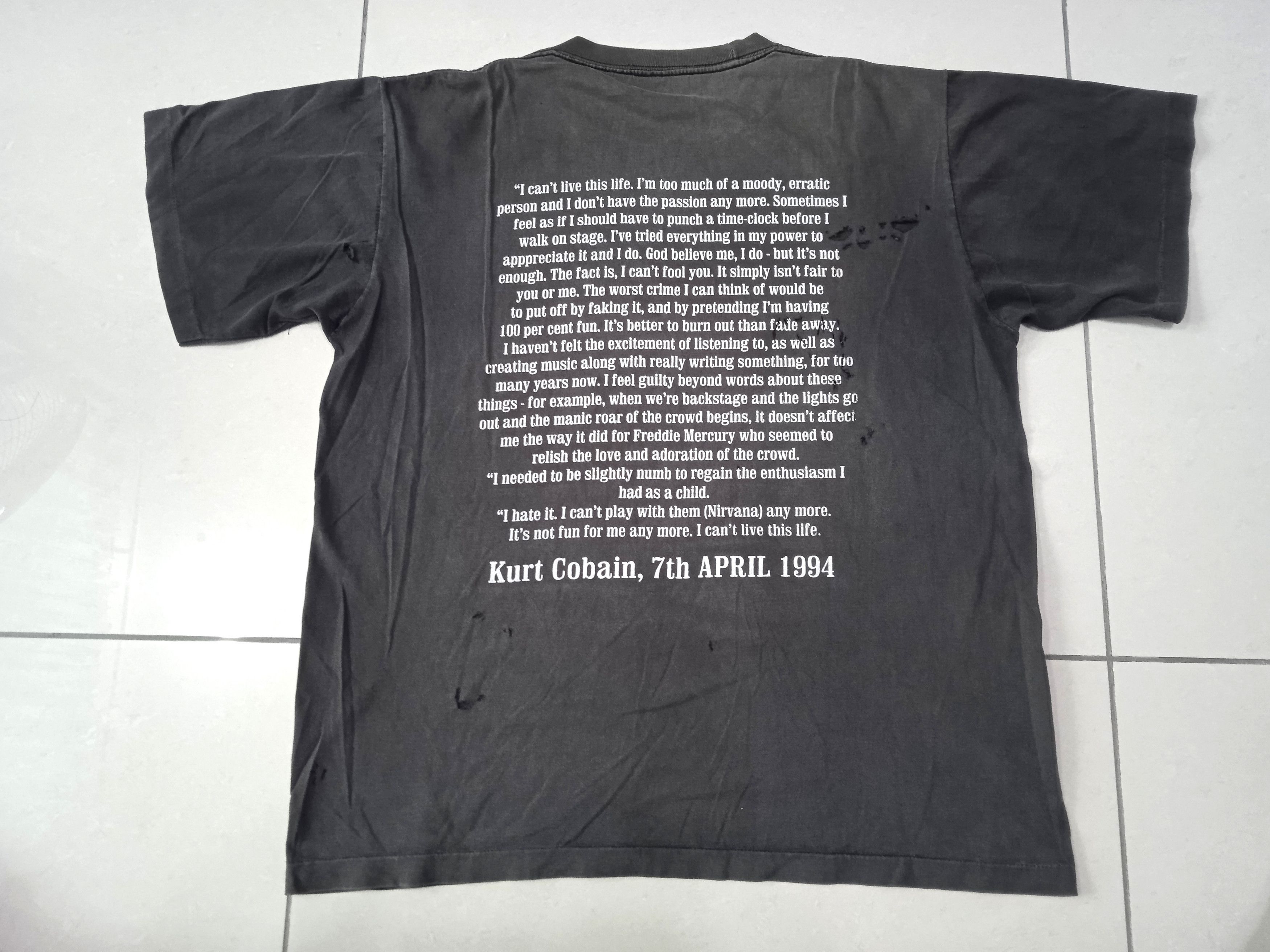 Band Tees × Nirvana × Vintage Vintage Nirvana Kurt Cobain Thai Bootleg T Shirt Size US L / EU 52-54 / 3 - 1 Thumbnail