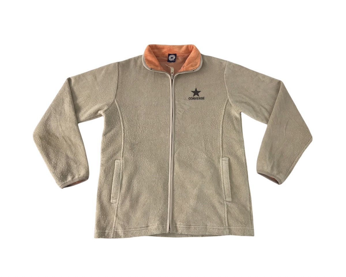 Converse × Vintage Converse Fleece Sweatshirt Zipper Style Embroidered Logo Size M / US 6-8 / IT 42-44 - 2 Thumbnail