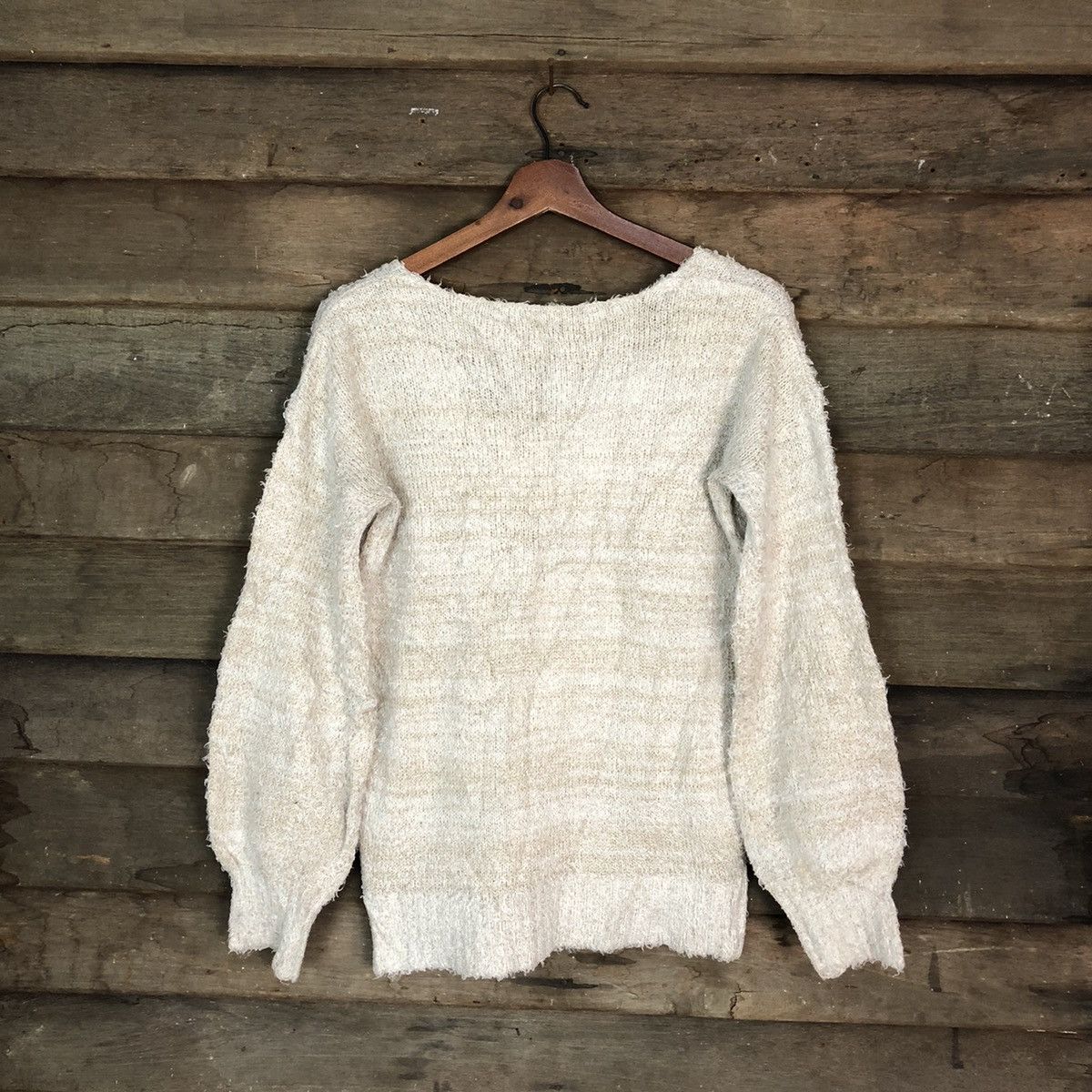 Japanese Brand Flower Circle Shag Shaggy Fur Mohair Knitwear #6697 Size US M / EU 48-50 / 2 - 8 Thumbnail