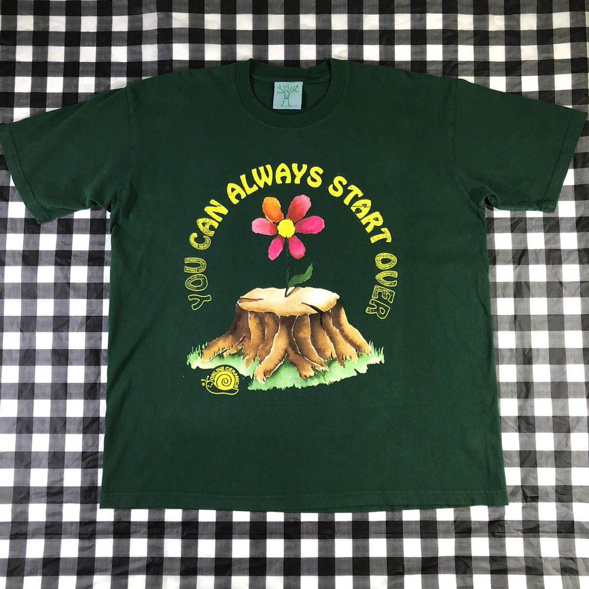 image of Online Ceramics You Can Always Start Over Green T Shirt Xl, Men's