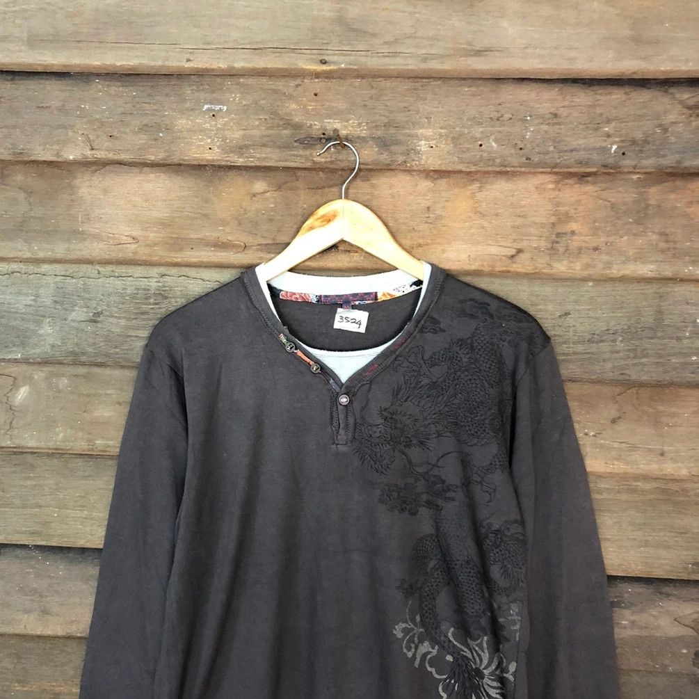 Japanese Brand DL Dragon Japan Brown Long Sleeve Shirt #3524 Size US M / EU 48-50 / 2 - 14 Thumbnail