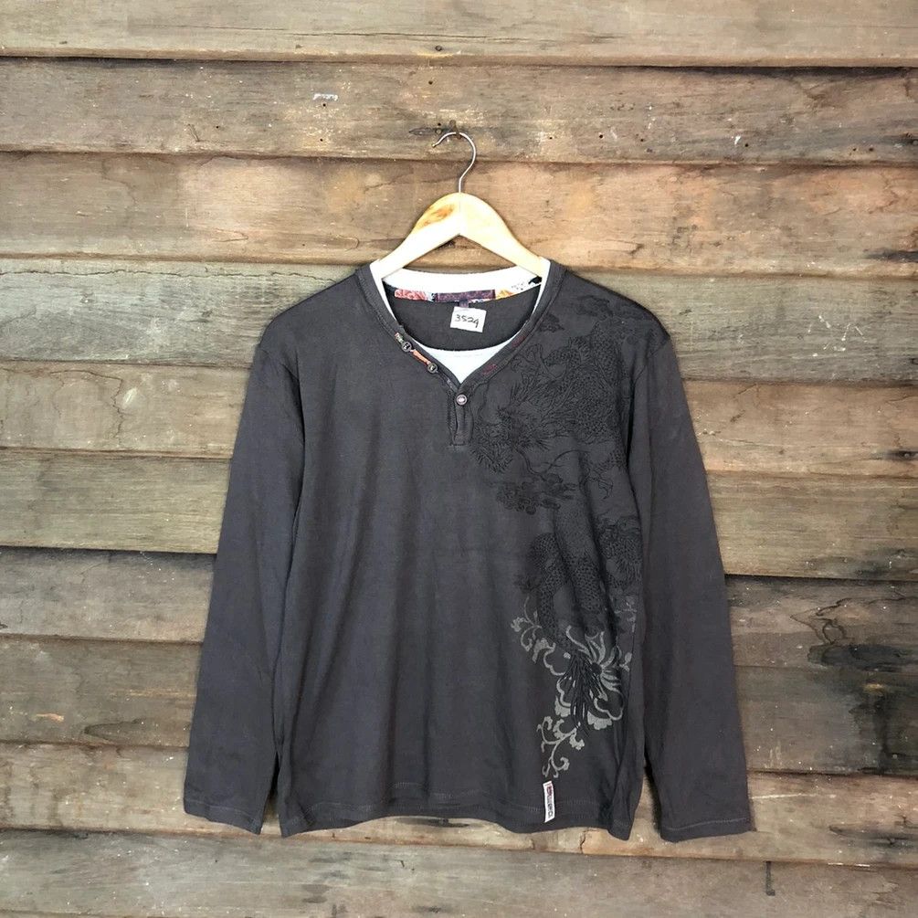 Japanese Brand DL Dragon Japan Brown Long Sleeve Shirt #3524 Size US M / EU 48-50 / 2 - 13 Thumbnail