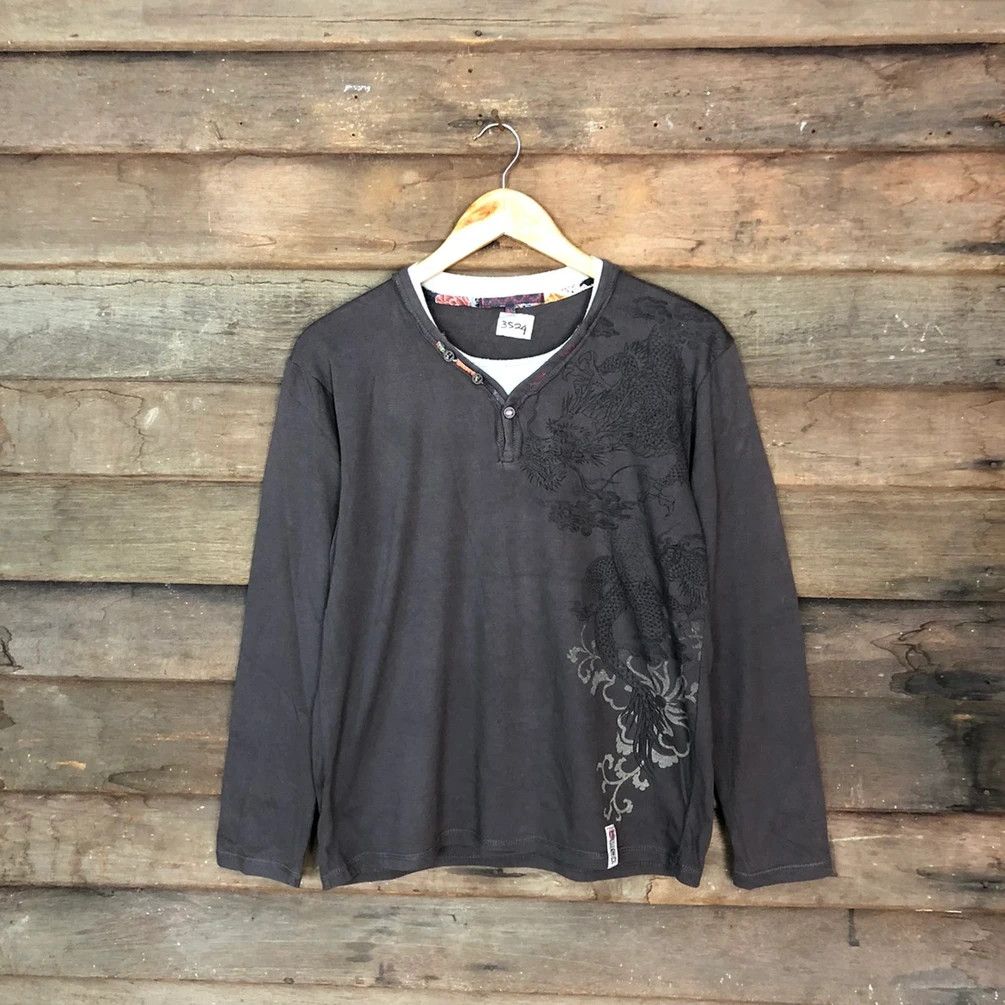 Japanese Brand DL Dragon Japan Brown Long Sleeve Shirt #3524 Size US M / EU 48-50 / 2 - 15 Thumbnail