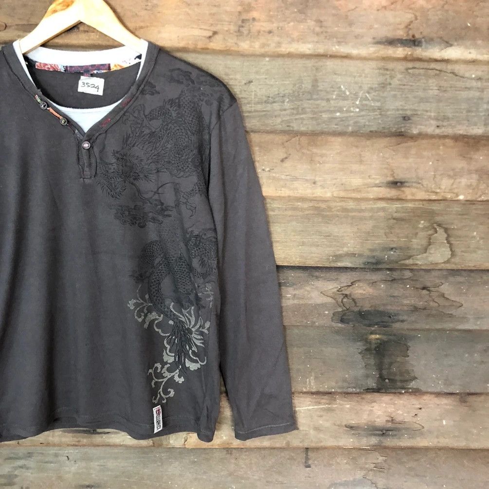 Japanese Brand DL Dragon Japan Brown Long Sleeve Shirt #3524 Size US M / EU 48-50 / 2 - 11 Thumbnail
