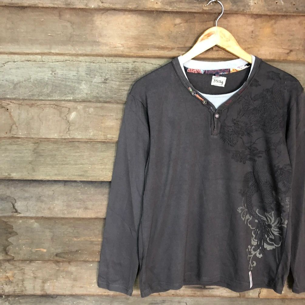 Japanese Brand DL Dragon Japan Brown Long Sleeve Shirt #3524 Size US M / EU 48-50 / 2 - 9 Thumbnail