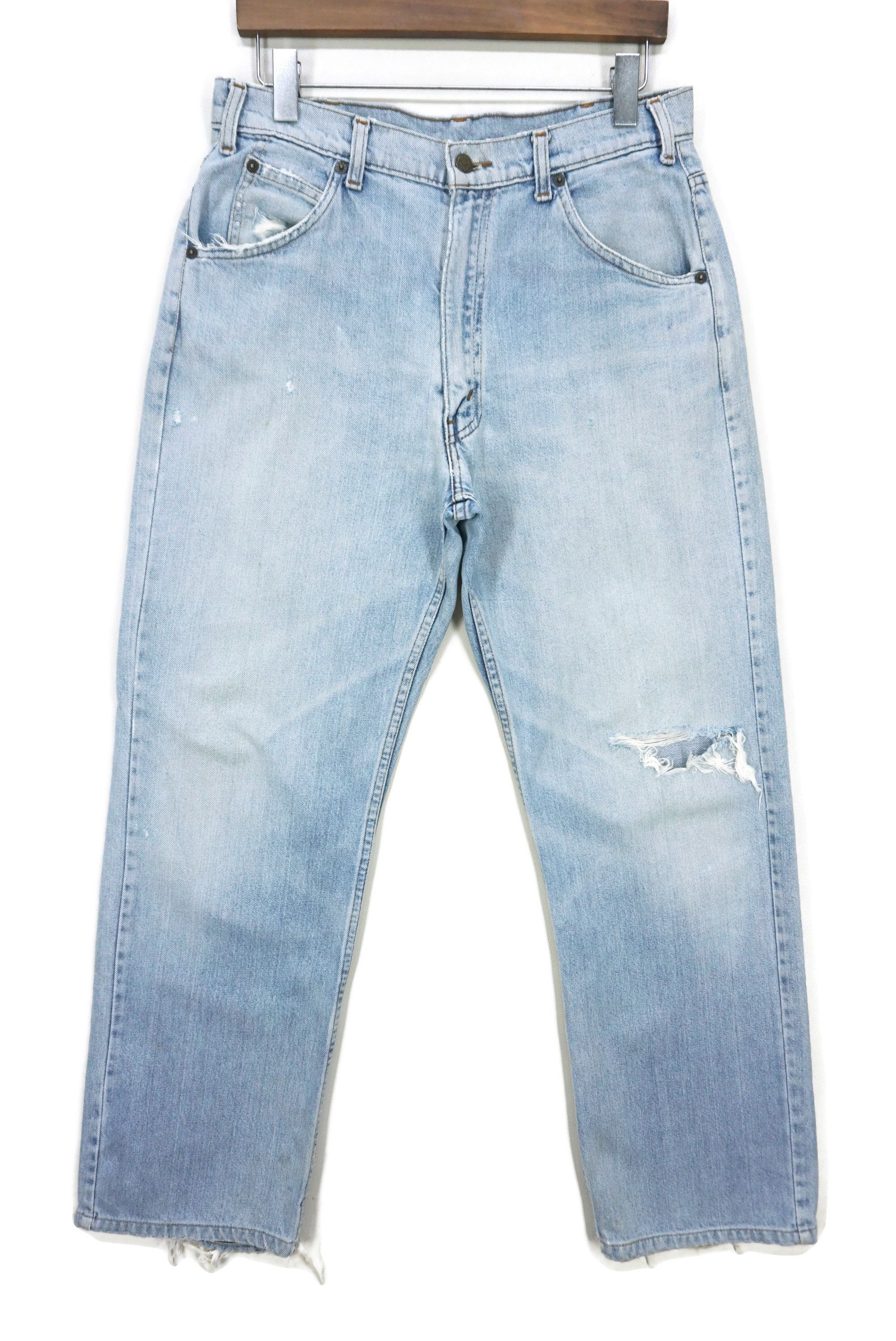 image of Levis x Rodeo Dirty Blue Jeans Orange Tab 600-0217 Vintage 90's Pants, Men's (Size 31)