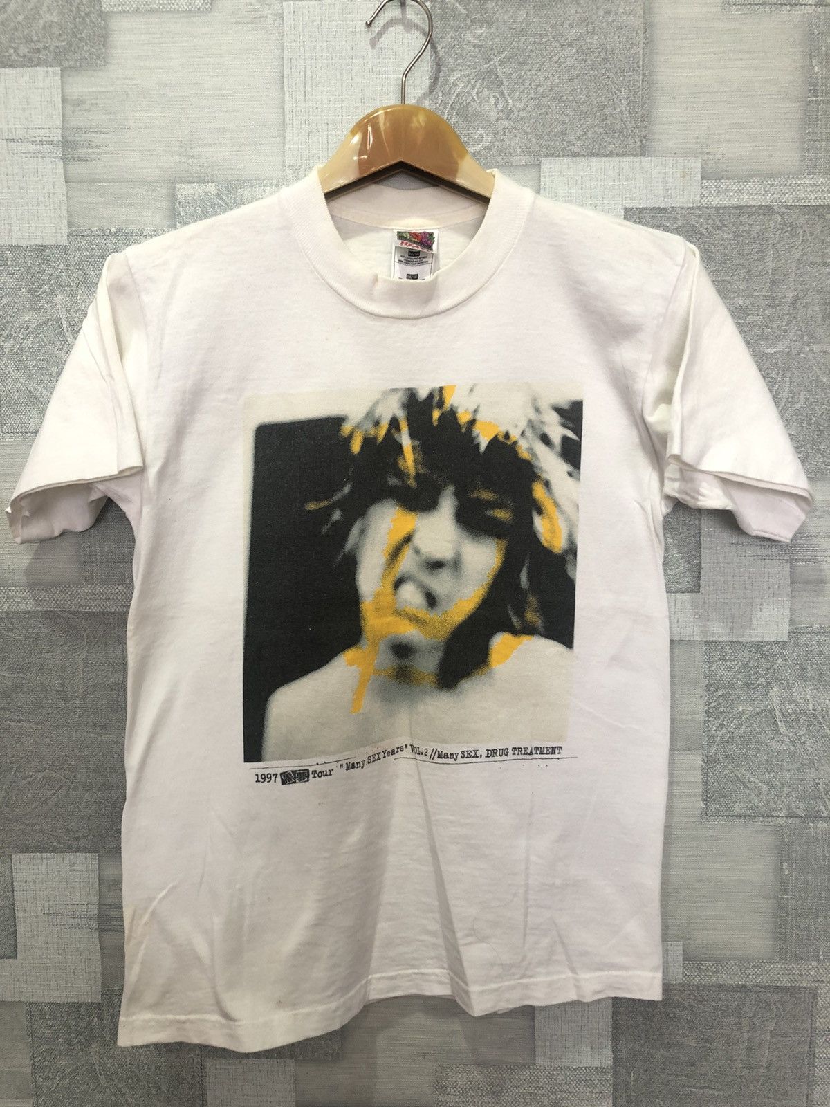 image of Rock Tees x Tour Tee 1997 Tour Many Sex Drug Treatment in White, Men's (Size XS)