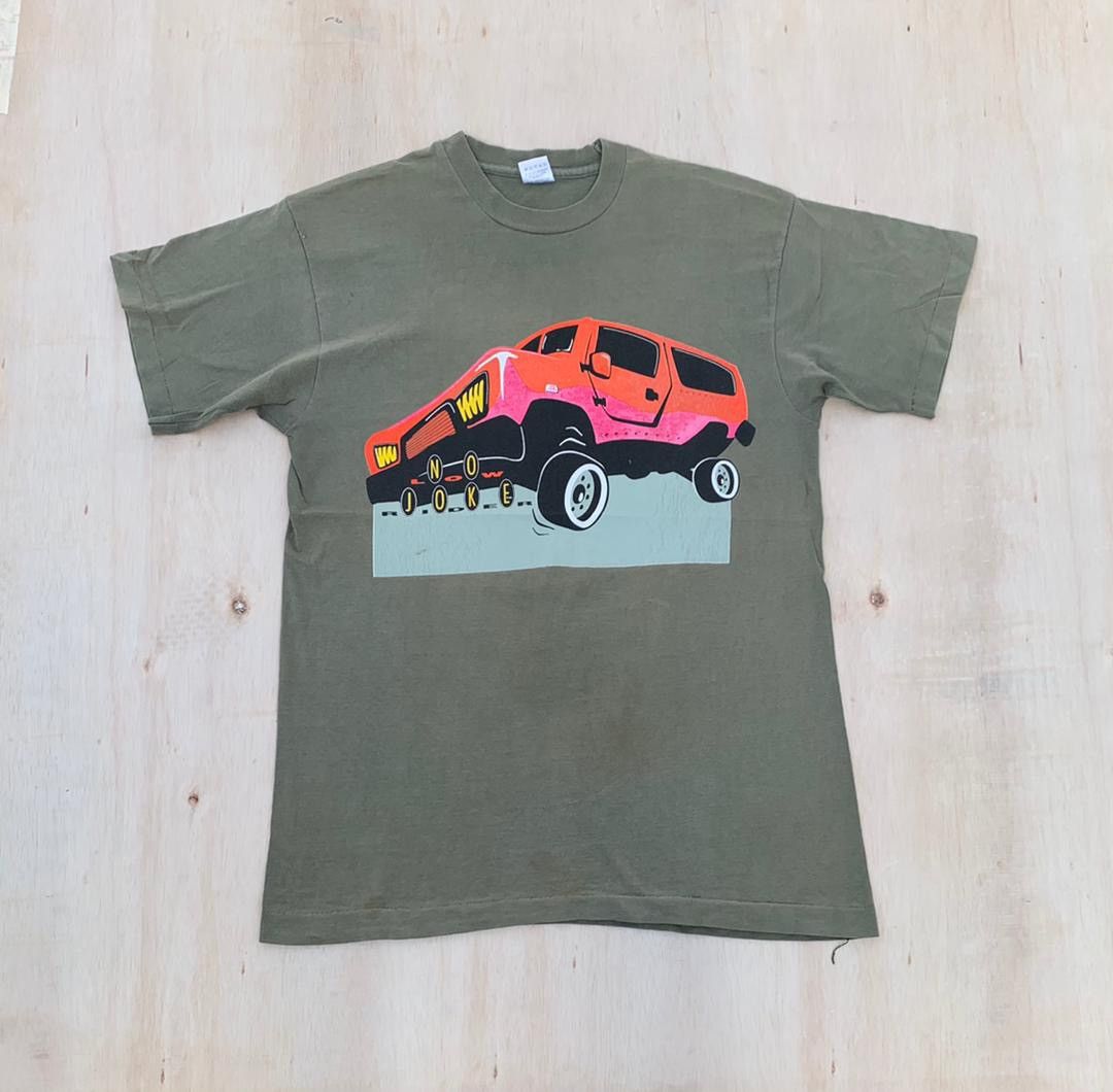 image of Racing x Vintage Tee ( A 17 ) in Army Green, Men's (Size Large)