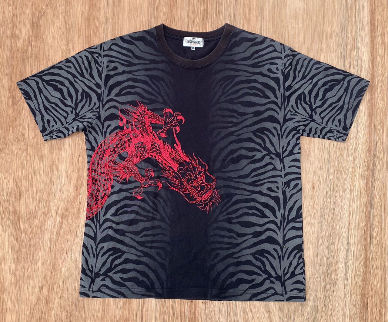 image of Sukajan T Shirts Vintage Tee E 1 Sukajan Japan Dragon Embroidered in Black, Men's (Size XL)