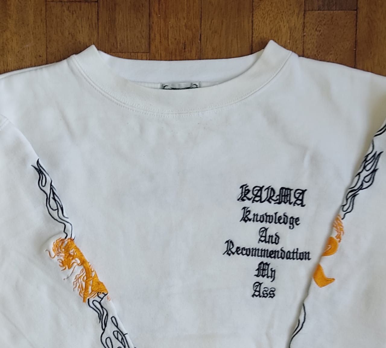 Designer × Vintage KARMA SW 4 chrome heart parody Size US L / EU 52-54 / 3 - 4 Thumbnail