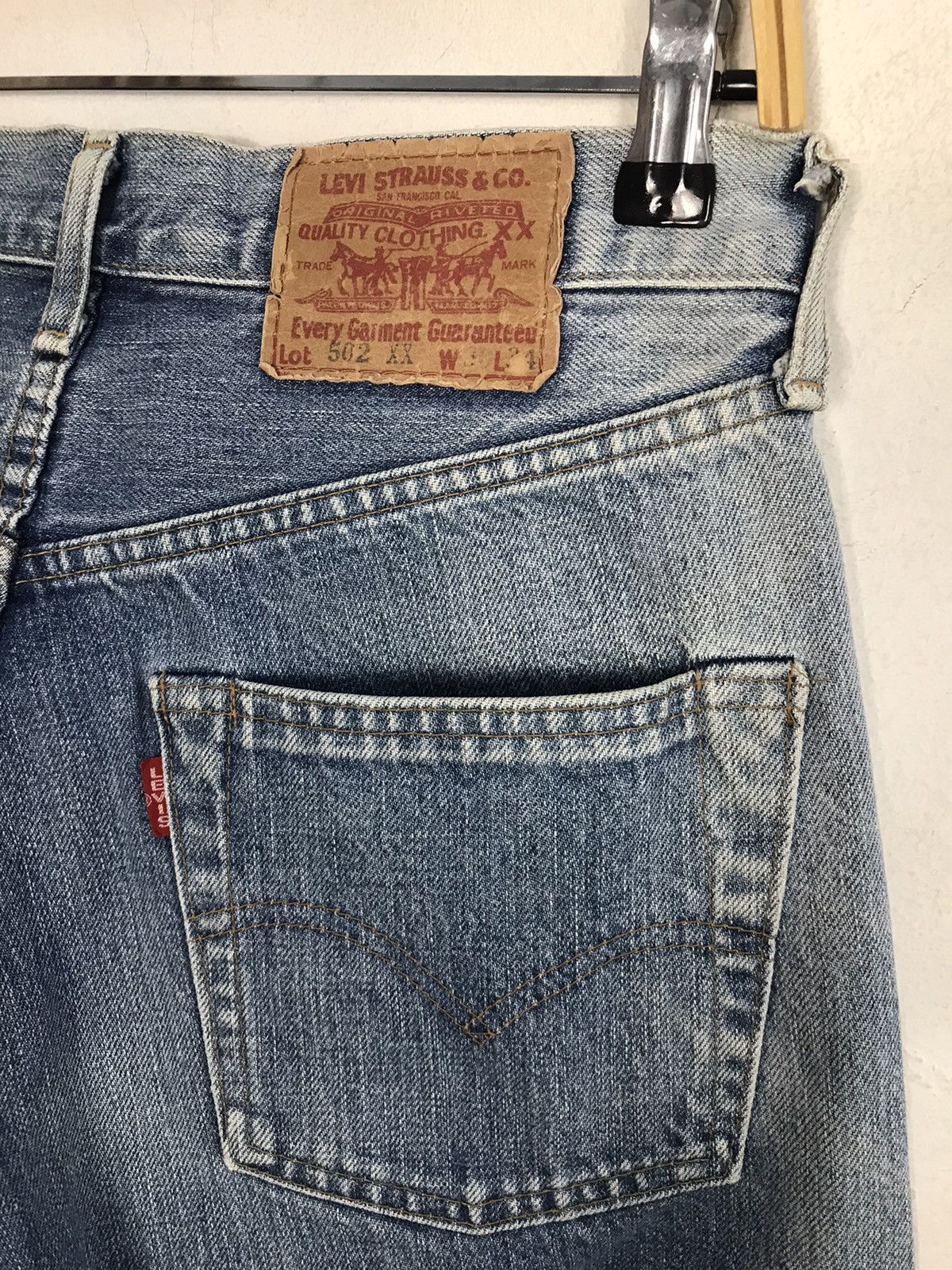 Levi's Vintage 502 XX Big E Selvedge Faded Colour Style Size US 29 - 13 Thumbnail
