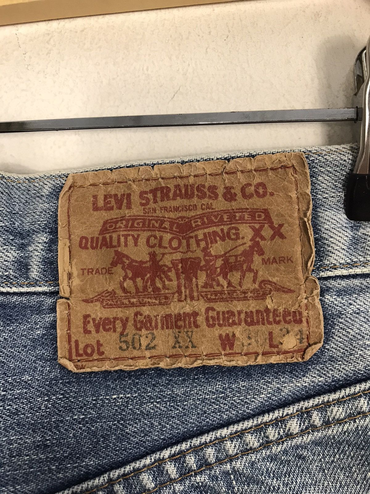 Levi's Vintage 502 XX Big E Selvedge Faded Colour Style Size US 29 - 16 Thumbnail