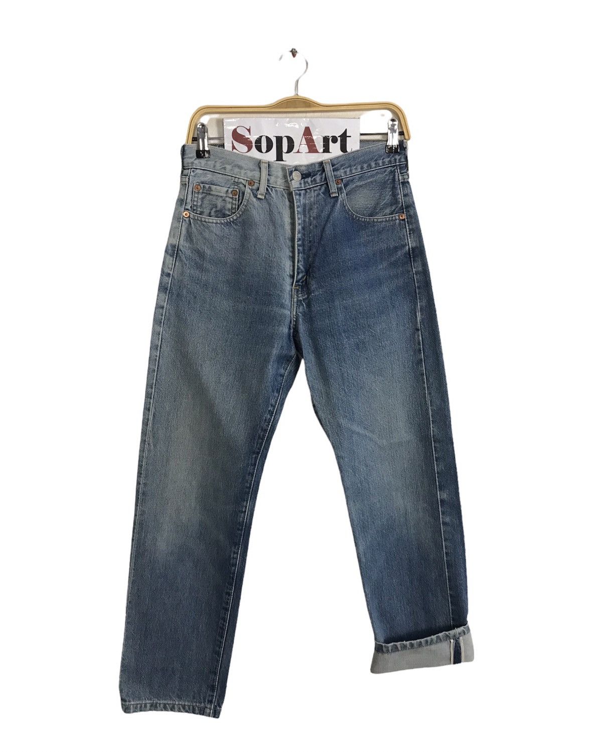 Levi's Vintage 502 XX Big E Selvedge Faded Colour Style Size US 29 - 1 Thumbnail