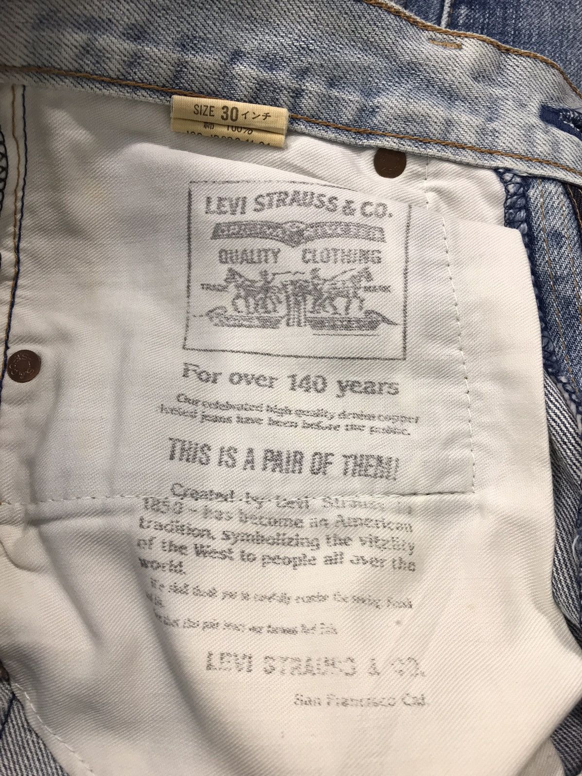Levi's Vintage 502 XX Big E Selvedge Faded Colour Style Size US 29 - 17 Thumbnail