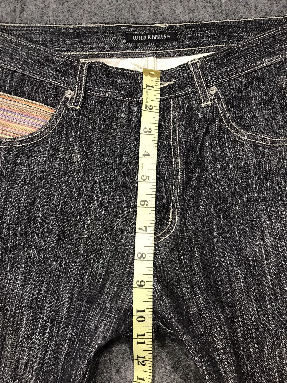 Japanese Brand Vintage Wild Khakis Design Striped Jeans 👖 Size US 31 - 17 Thumbnail