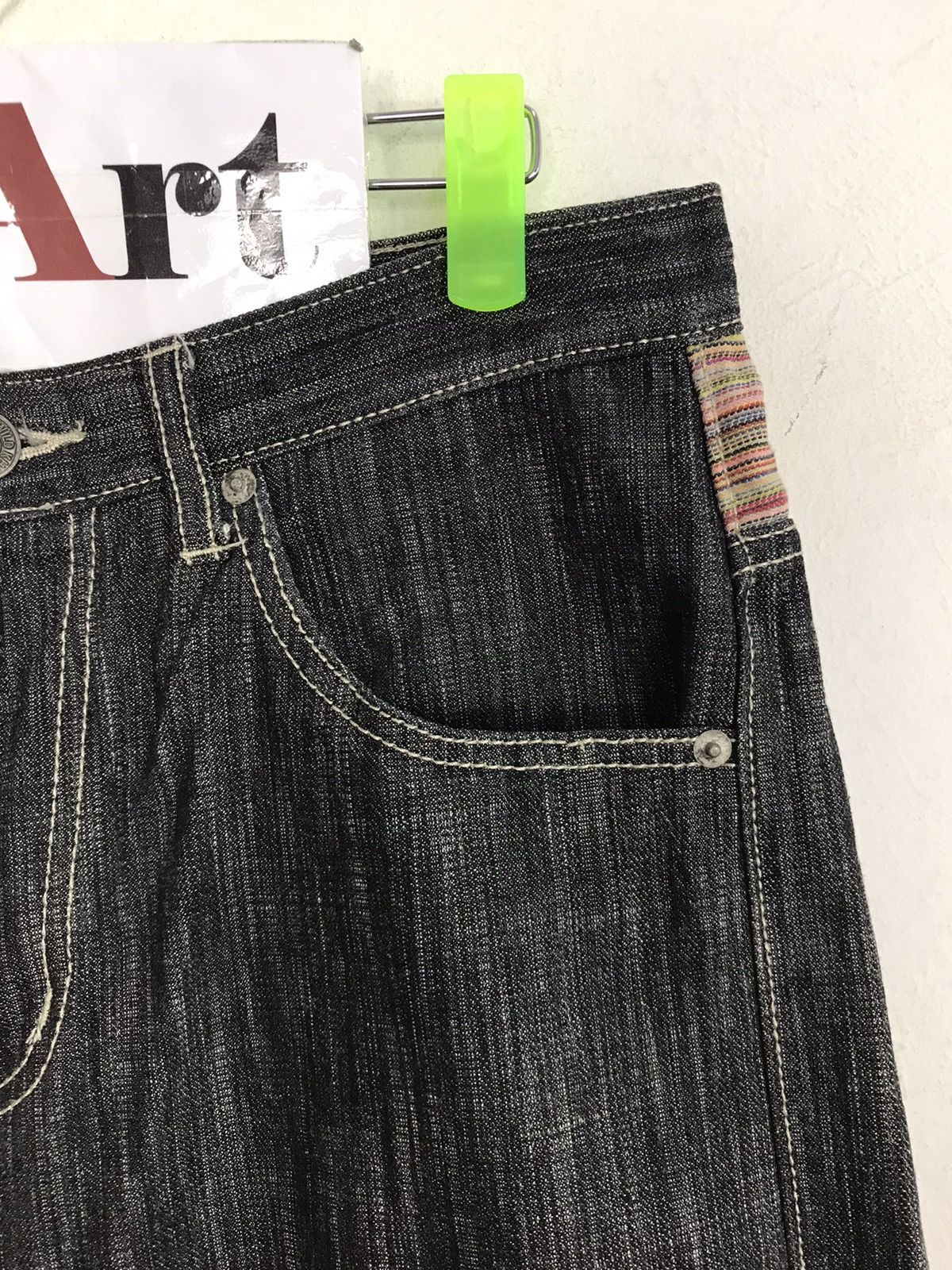 Japanese Brand Vintage Wild Khakis Design Striped Jeans 👖 Size US 31 - 5 Thumbnail