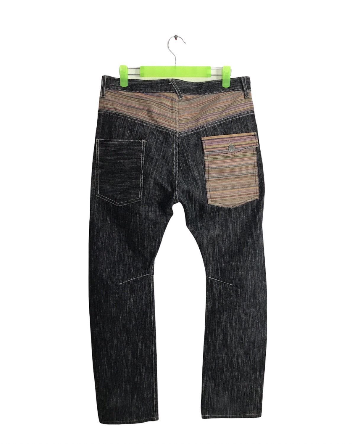Japanese Brand Vintage Wild Khakis Design Striped Jeans 👖 Size US 31 - 2 Thumbnail
