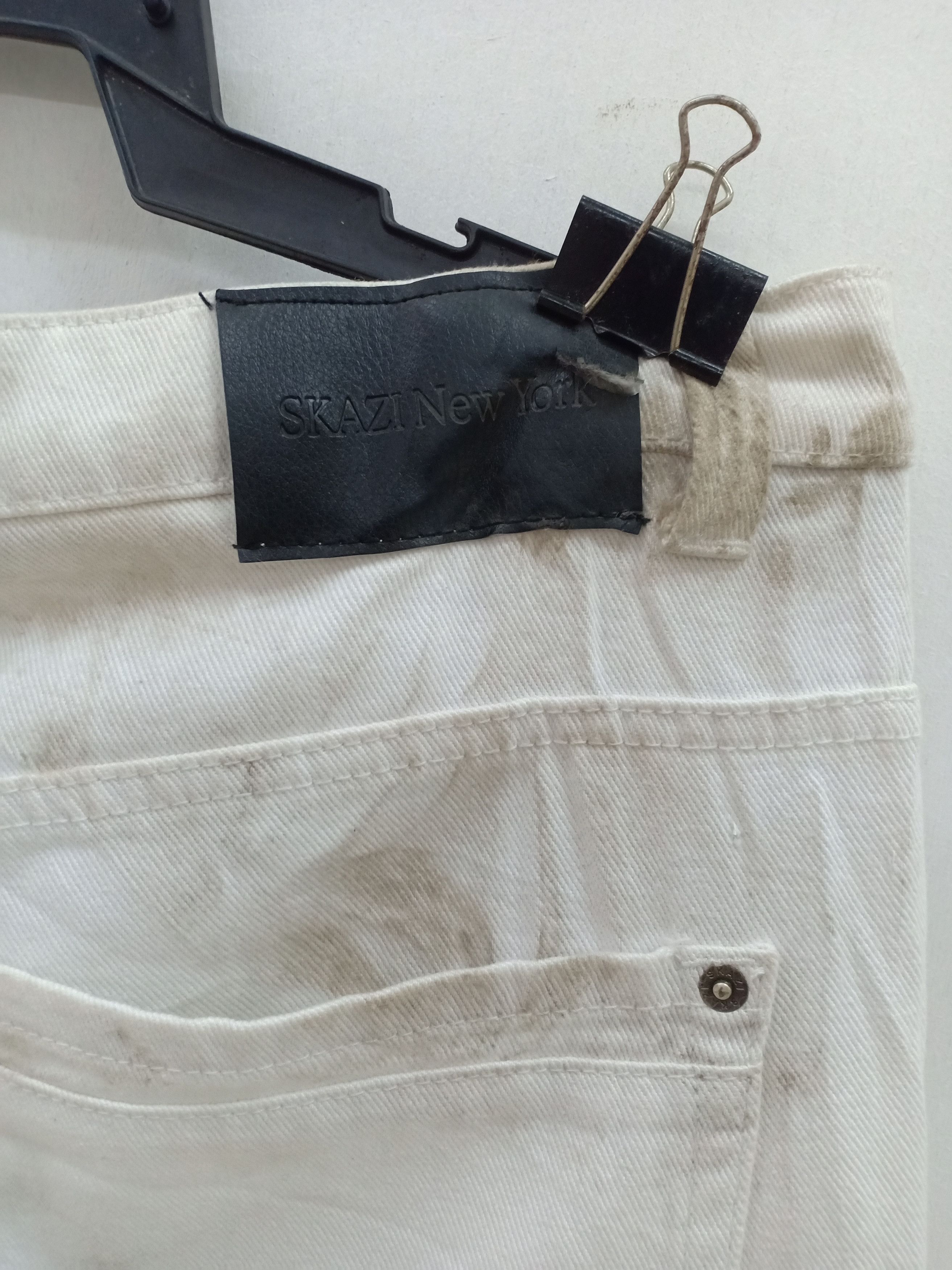 Japanese Brand Skazi New York Distressed White Denim Size US 35 - 4 Thumbnail