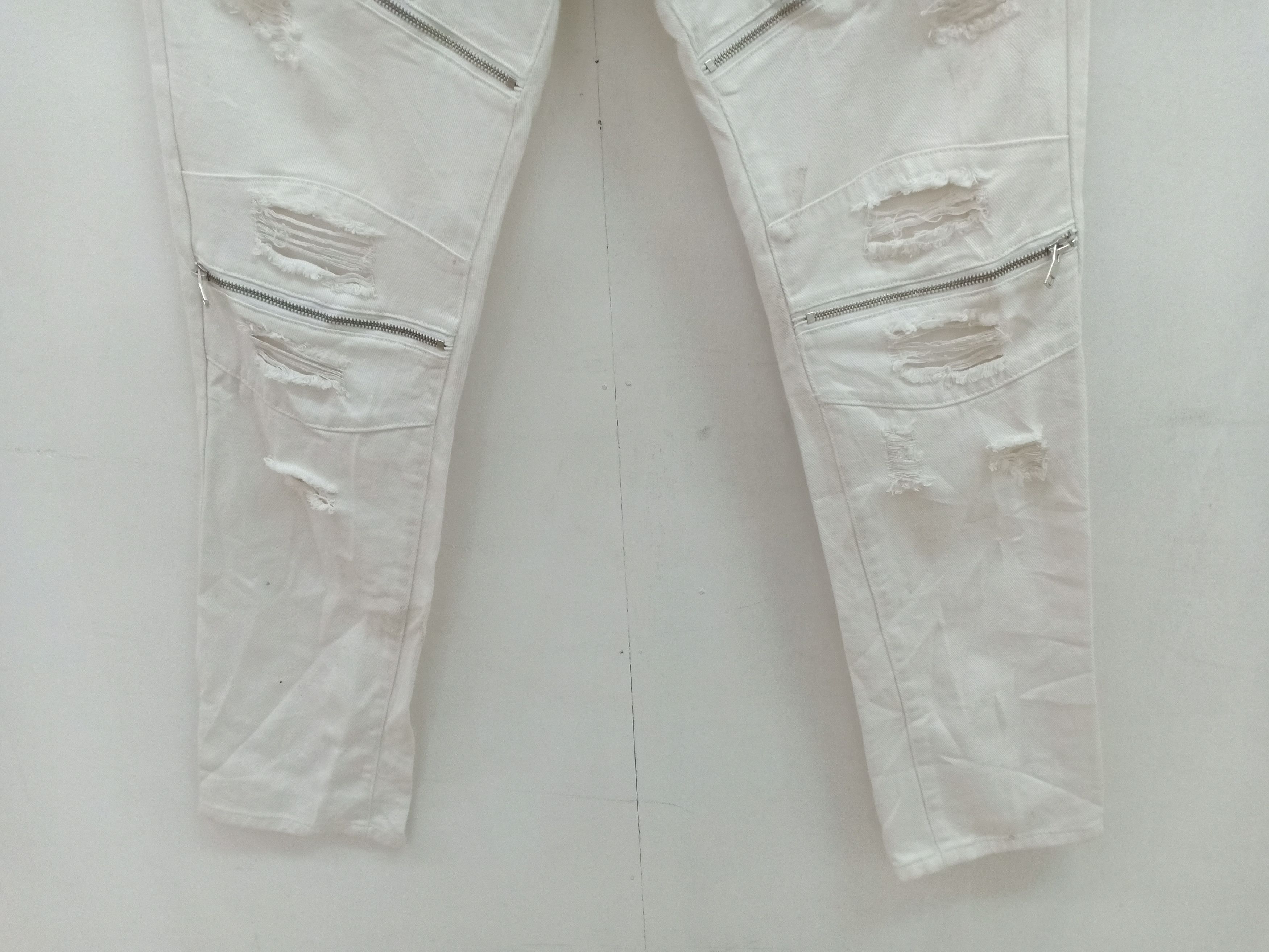 Japanese Brand Skazi New York Distressed White Denim Size US 35 - 5 Thumbnail