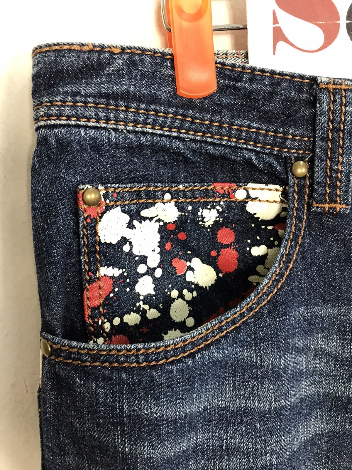 Japanese Brand East Twenty Box Design Painting Denim Jeans Style Size US 34 / EU 50 - 8 Thumbnail