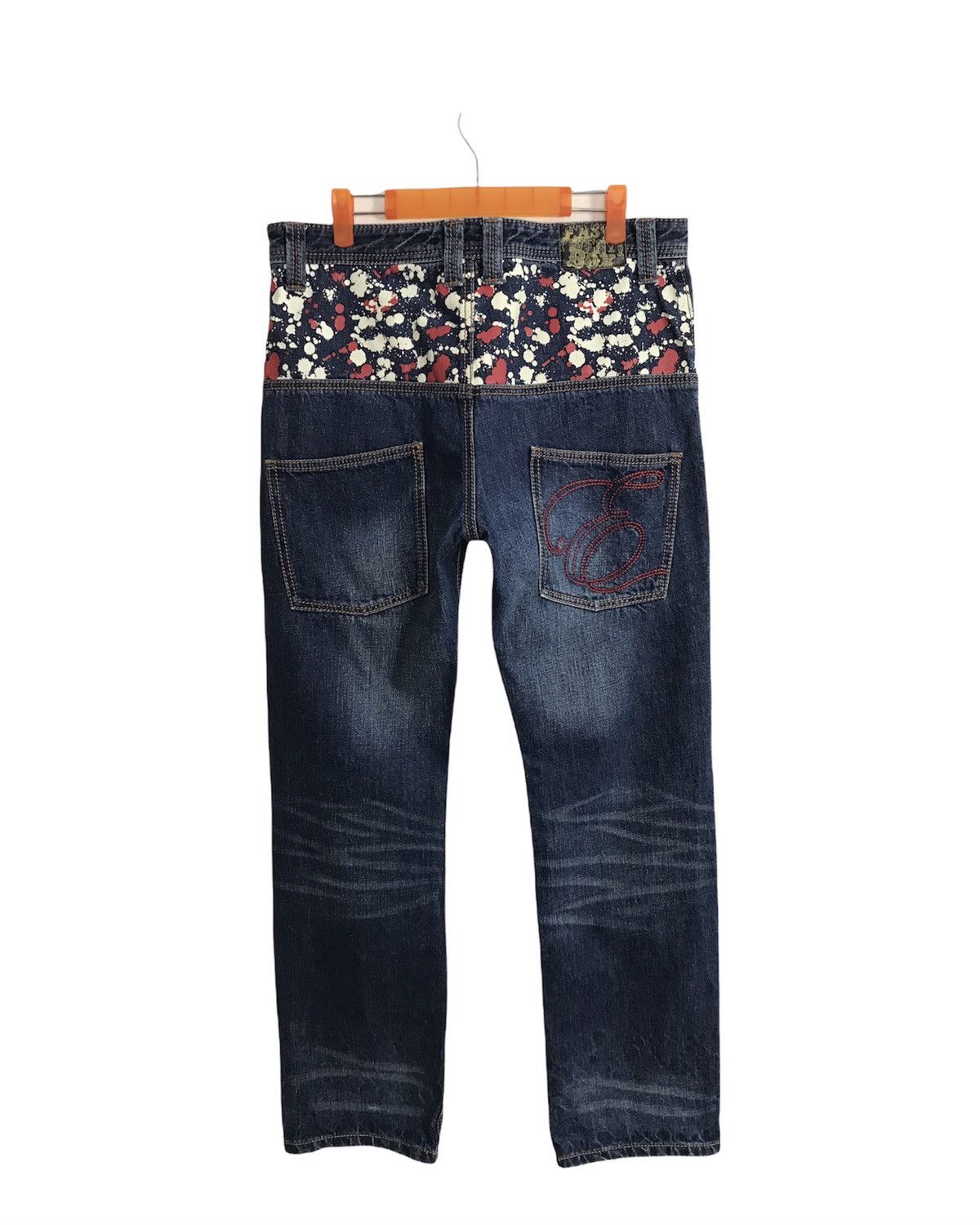 Japanese Brand East Twenty Box Design Painting Denim Jeans Style Size US 34 / EU 50 - 2 Thumbnail