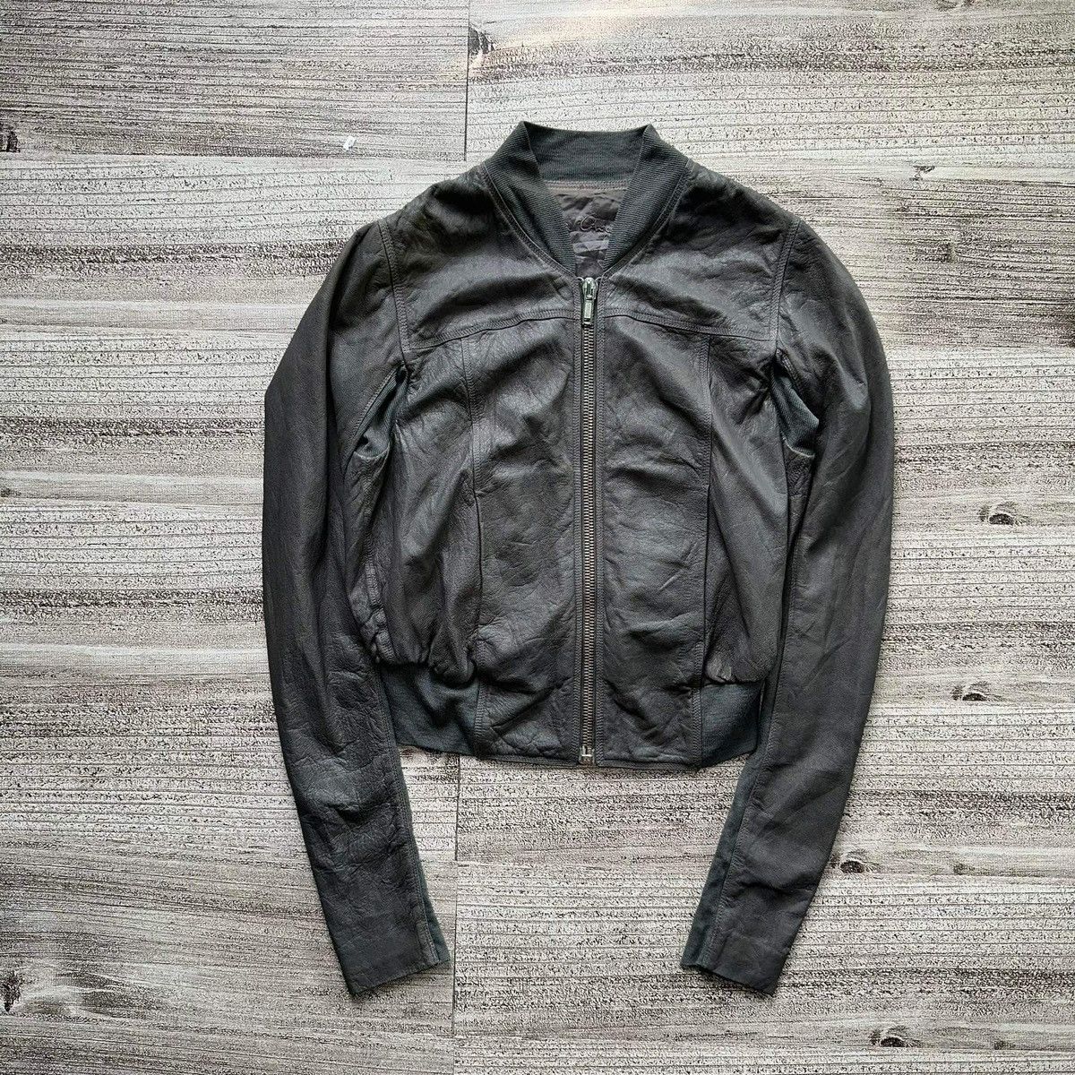 Rick Owens NWT - SS17 Glitter Egon Cropped Leather Jacket | Grailed