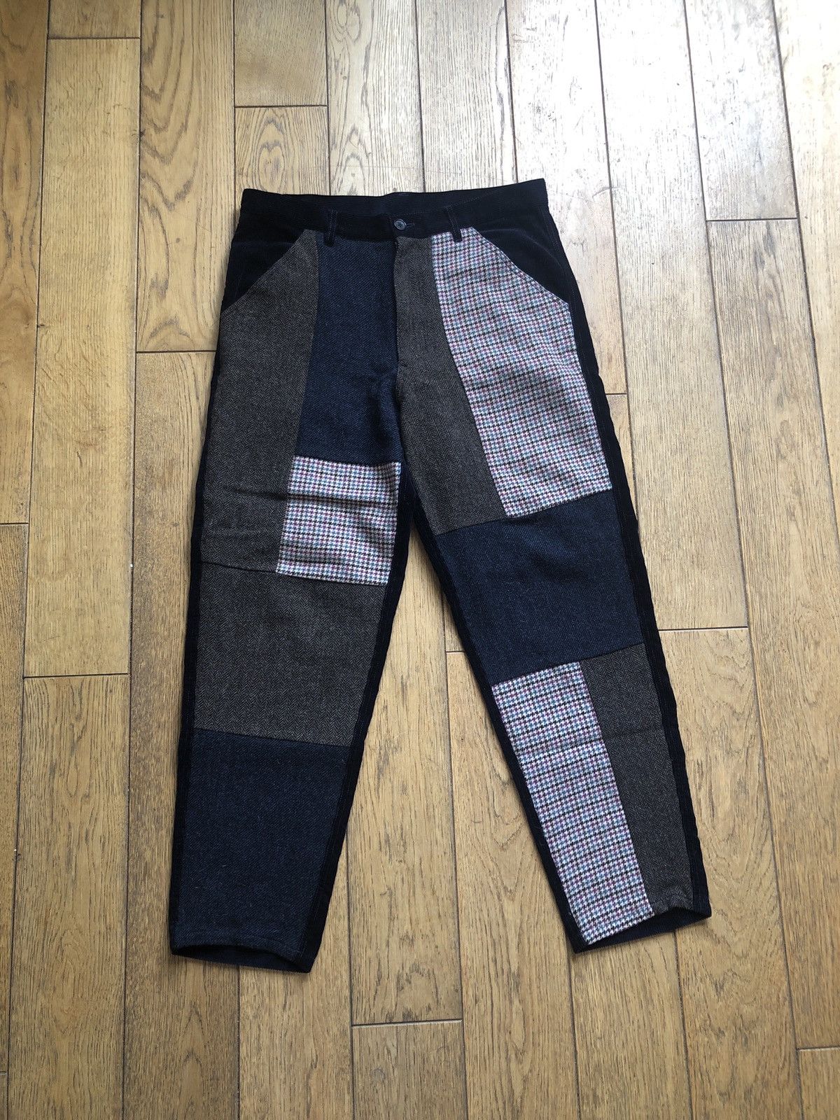 Image of Comme Des Garcons x Comme Des Garcons Shirt Cdg Shirt Patchwork Pants in Blue, Men's (Size 33)