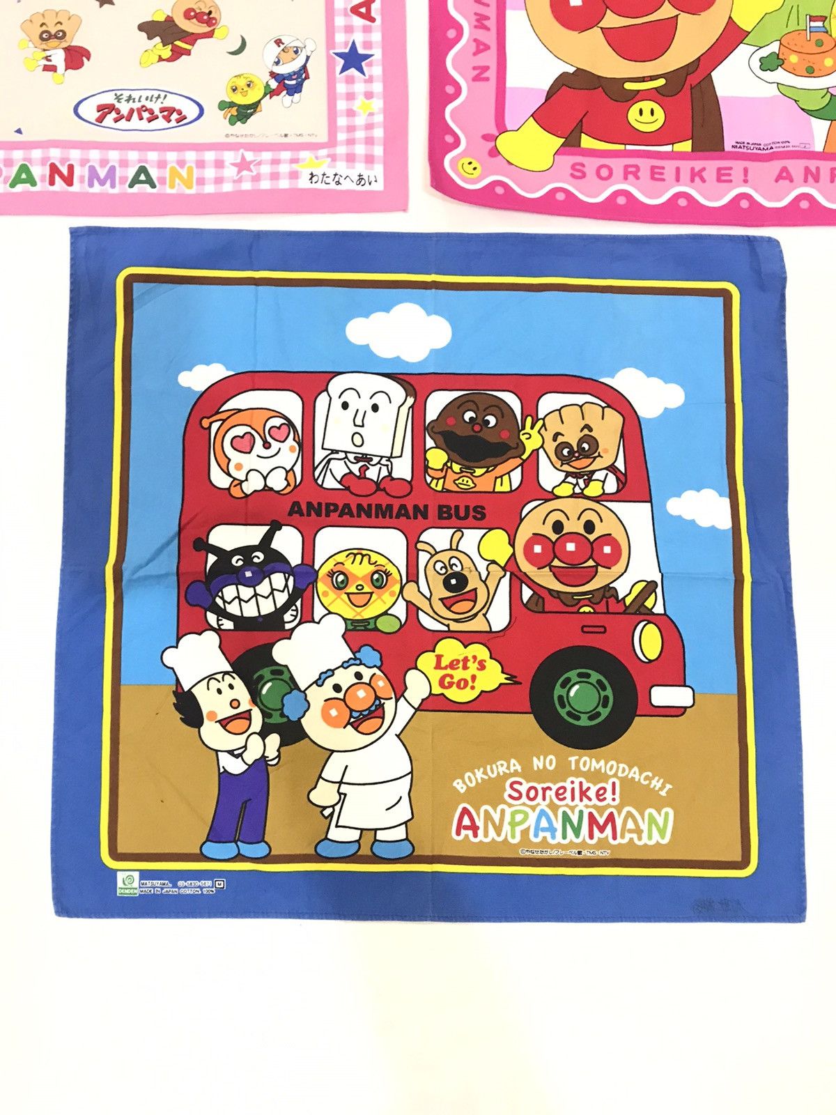Cartoon Network × Japanese Brand × Vintage SET OF 3 COTTON ANPANMAN HANDKERCHIEFS JAPAN Size ONE SIZE - 2 Thumbnail