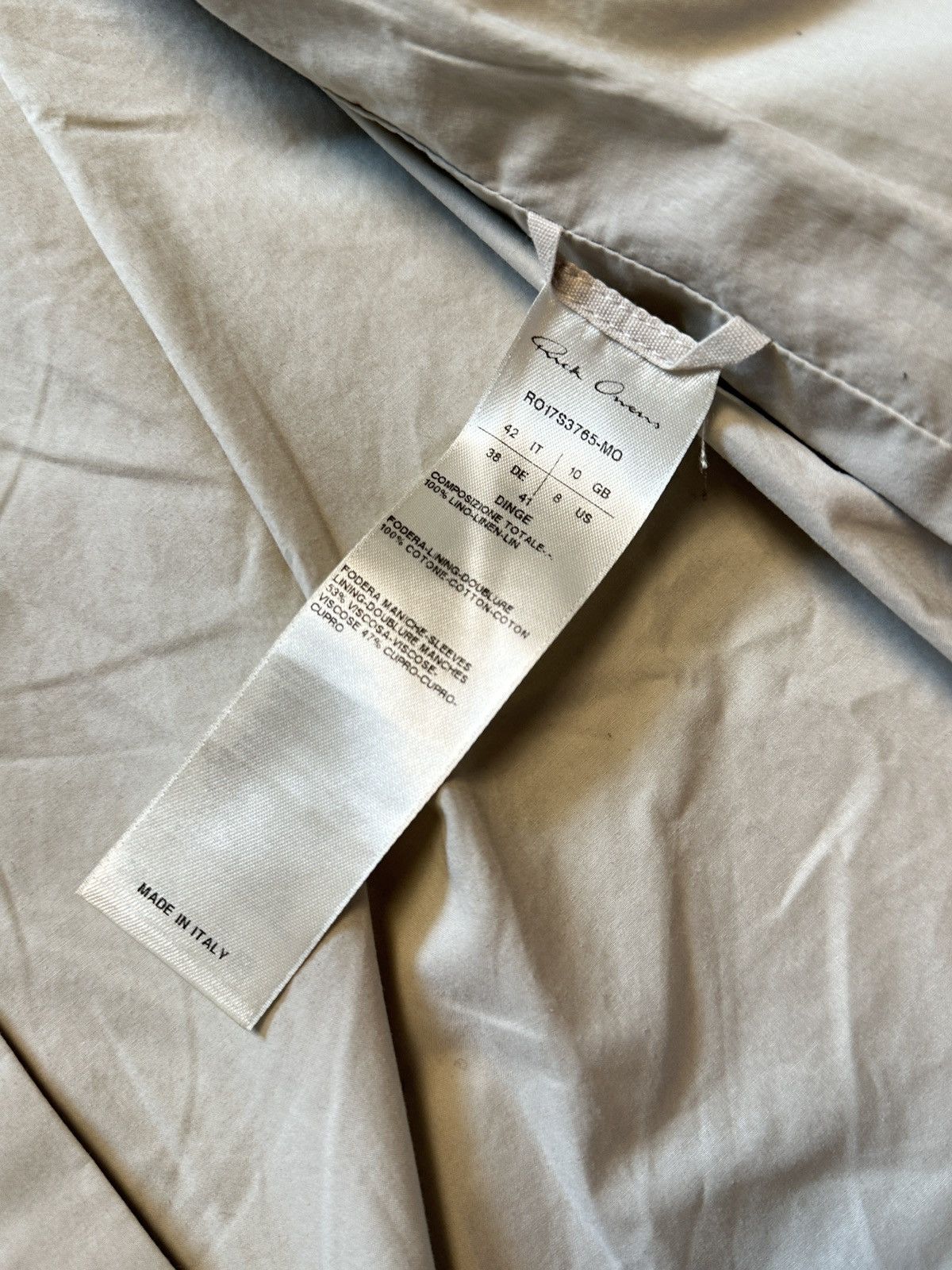 Rick Owens Rick Owens Back Zip Linen Jacket Size S / US 4 / IT 40 - 8 Thumbnail