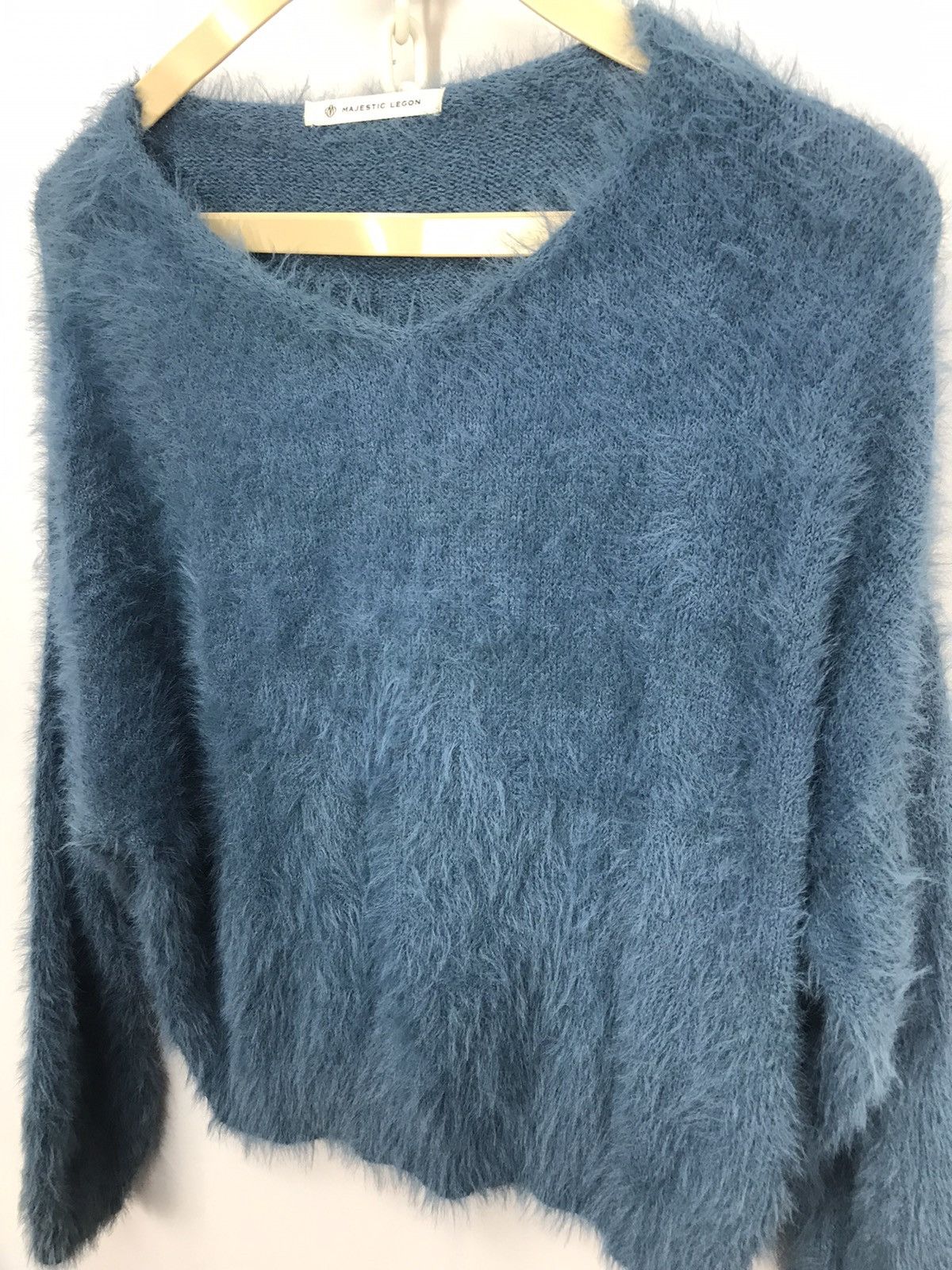 Japanese Brand Mohair knit sweatshirt croptop by majestic legon ladies Size ONE SIZE - 5 Thumbnail