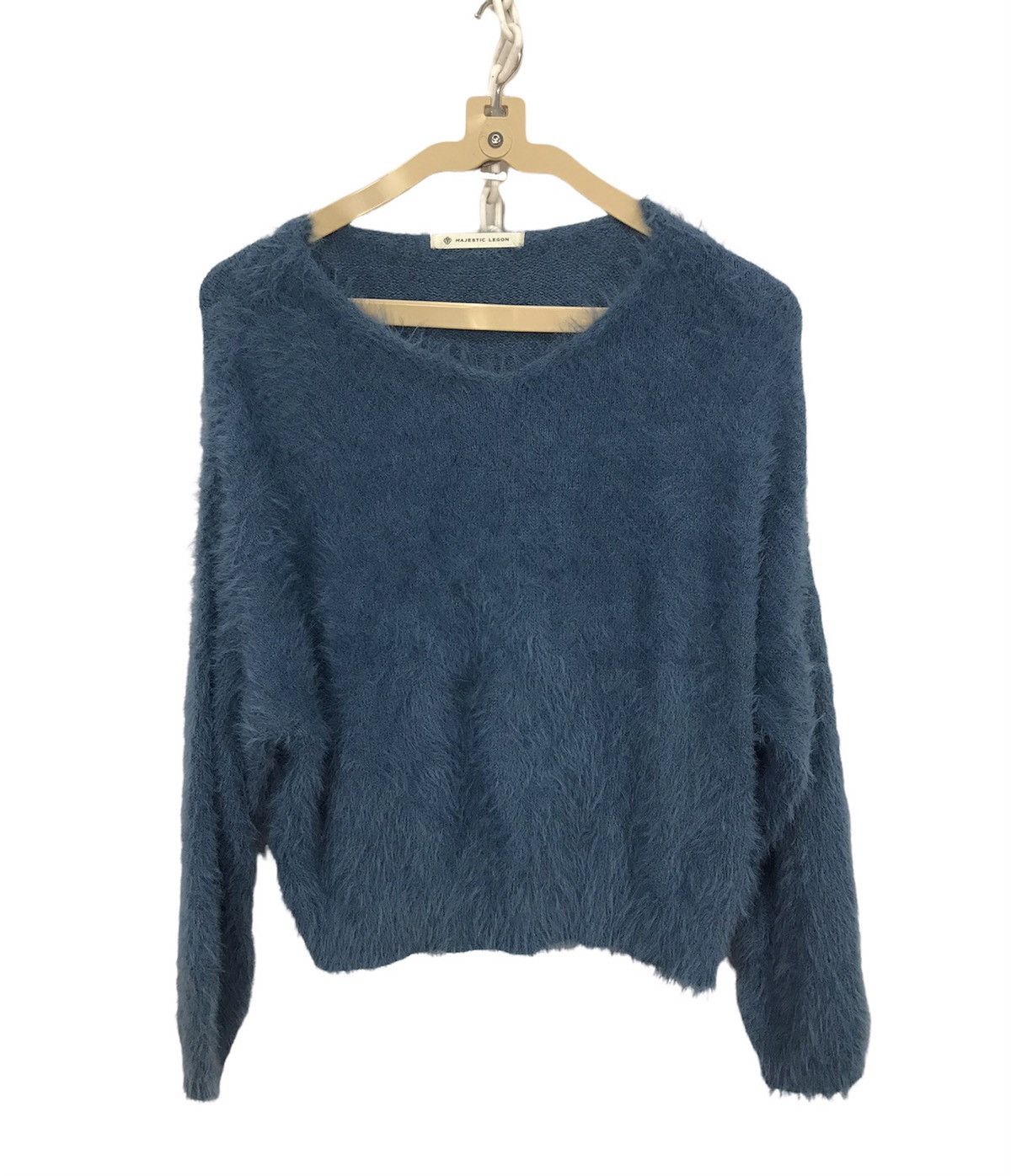 Japanese Brand Mohair knit sweatshirt croptop by majestic legon ladies Size ONE SIZE - 1 Thumbnail