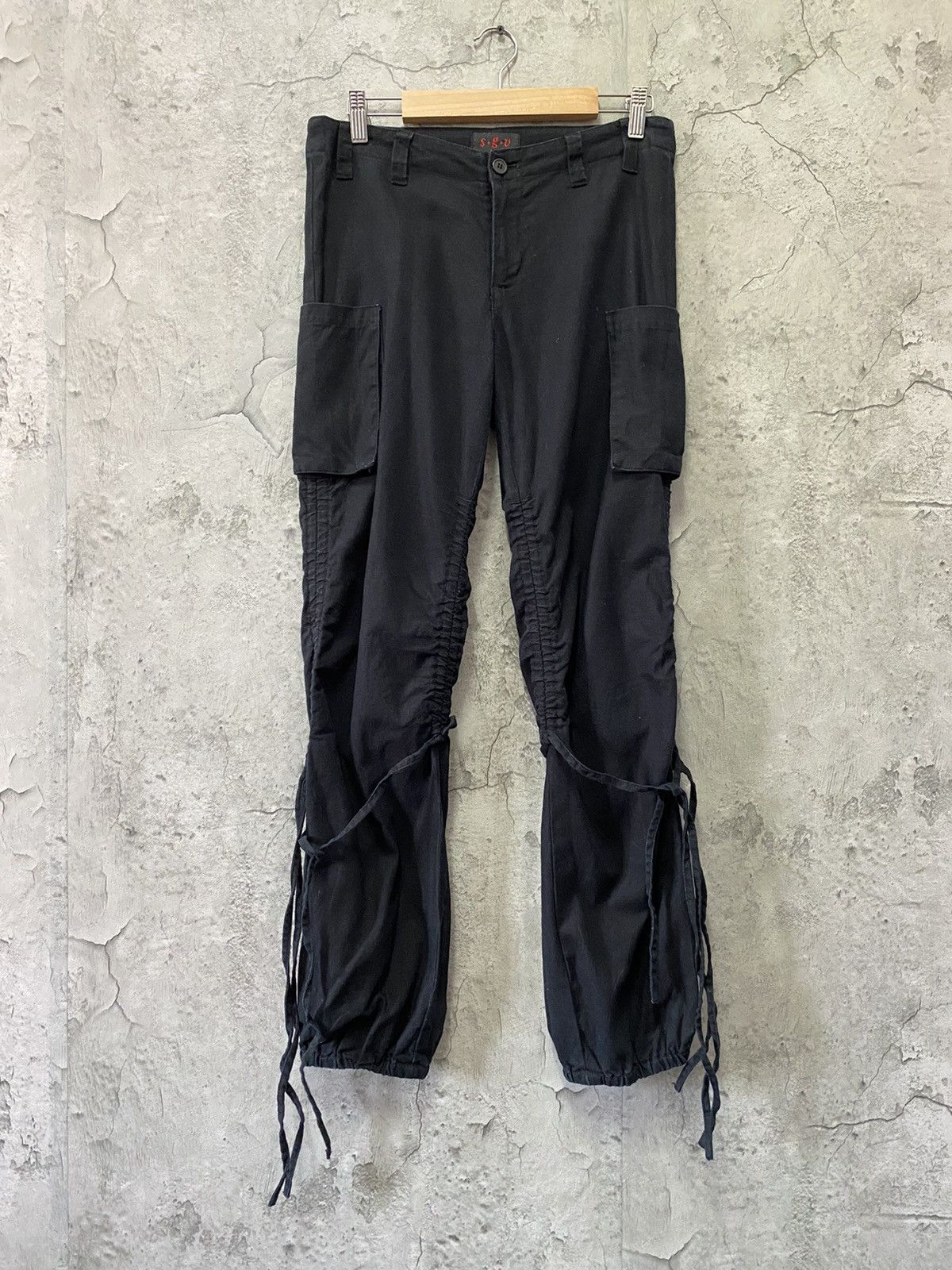 image of S.g.u Underground Japan Brand Bondage Cargo Pants in Black, Men's (Size 30)