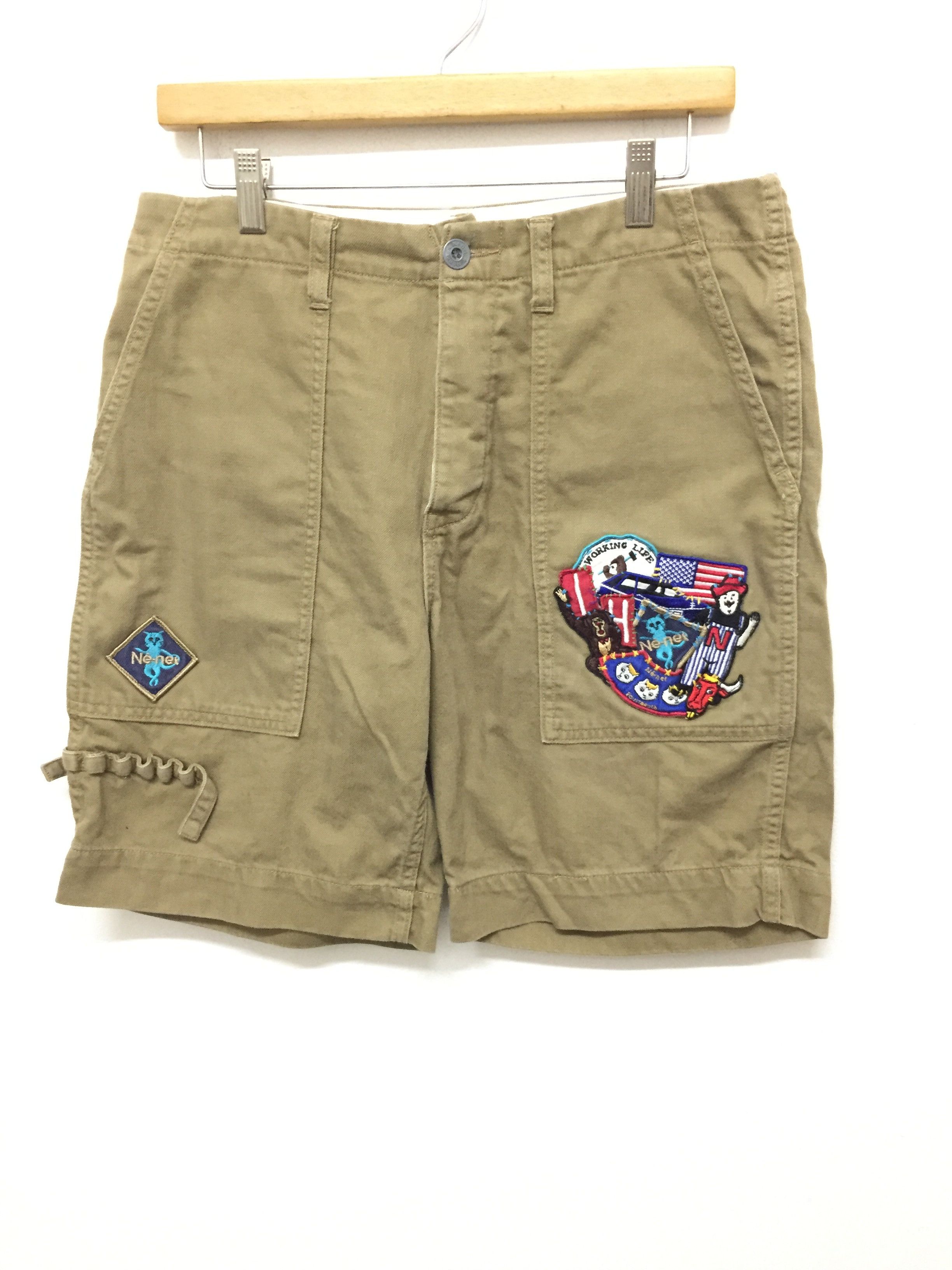 Issey Miyake × Ne-Net Vtg ISSEY MIYAKE Ne-net patch short military design pants Size 31" - 1 Thumbnail