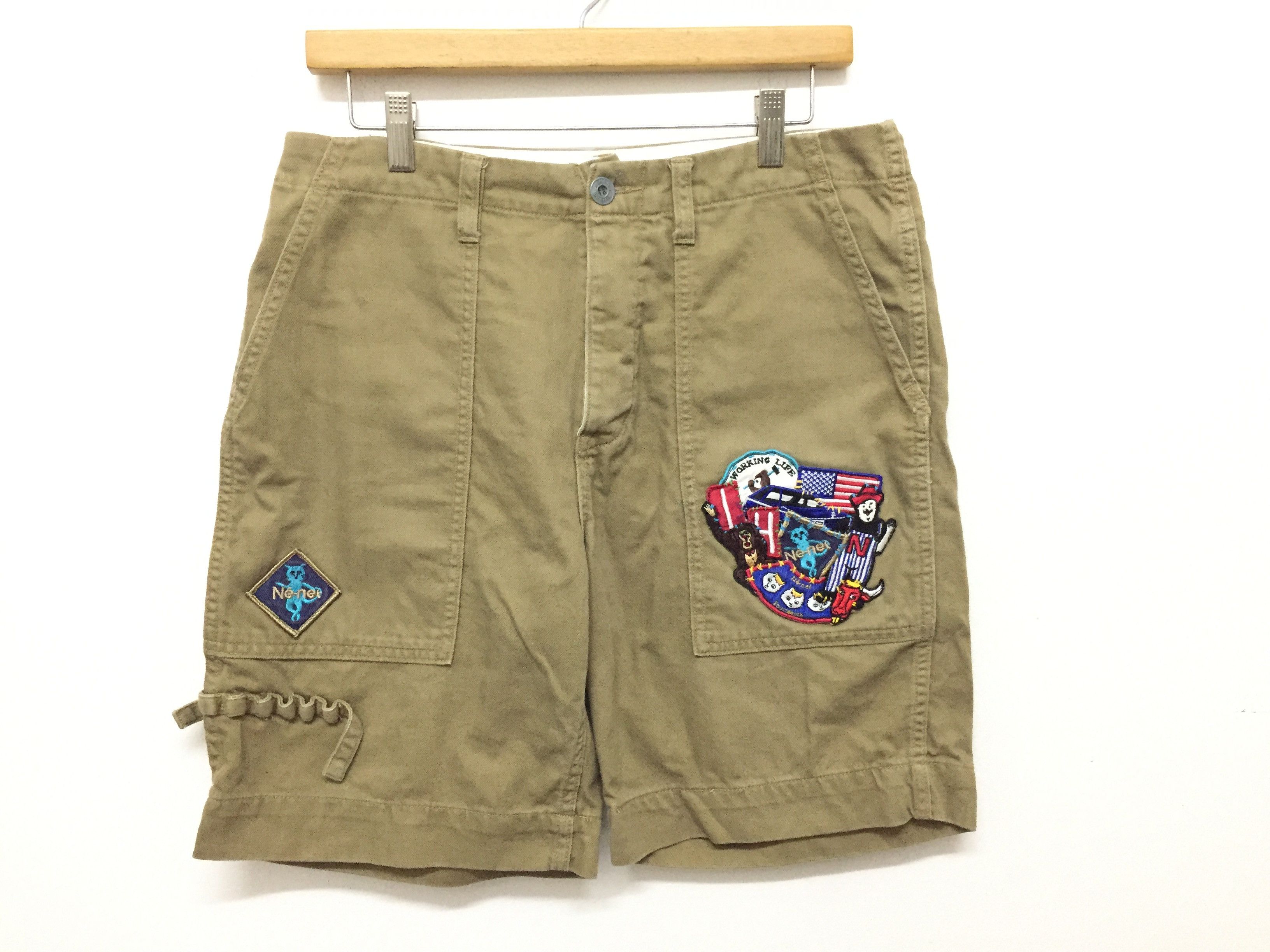 Issey Miyake × Ne-Net Vtg ISSEY MIYAKE Ne-net patch short military design pants Size 31" - 2 Thumbnail