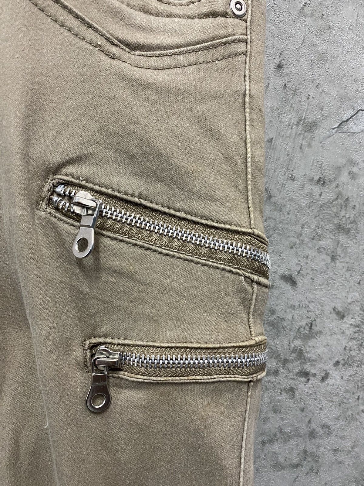 Designer × Japanese Brand Bike + Star Japan Cargo Zipper Curved leg Flared Pants Size US 30 / EU 46 - 8 Thumbnail
