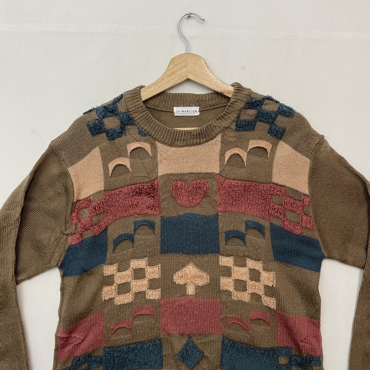 Aran Isles Knitwear Vintage Rare Design FINANCIER Kniting Sweater Knitwear!! Size US M / EU 48-50 / 2 - 2 Thumbnail