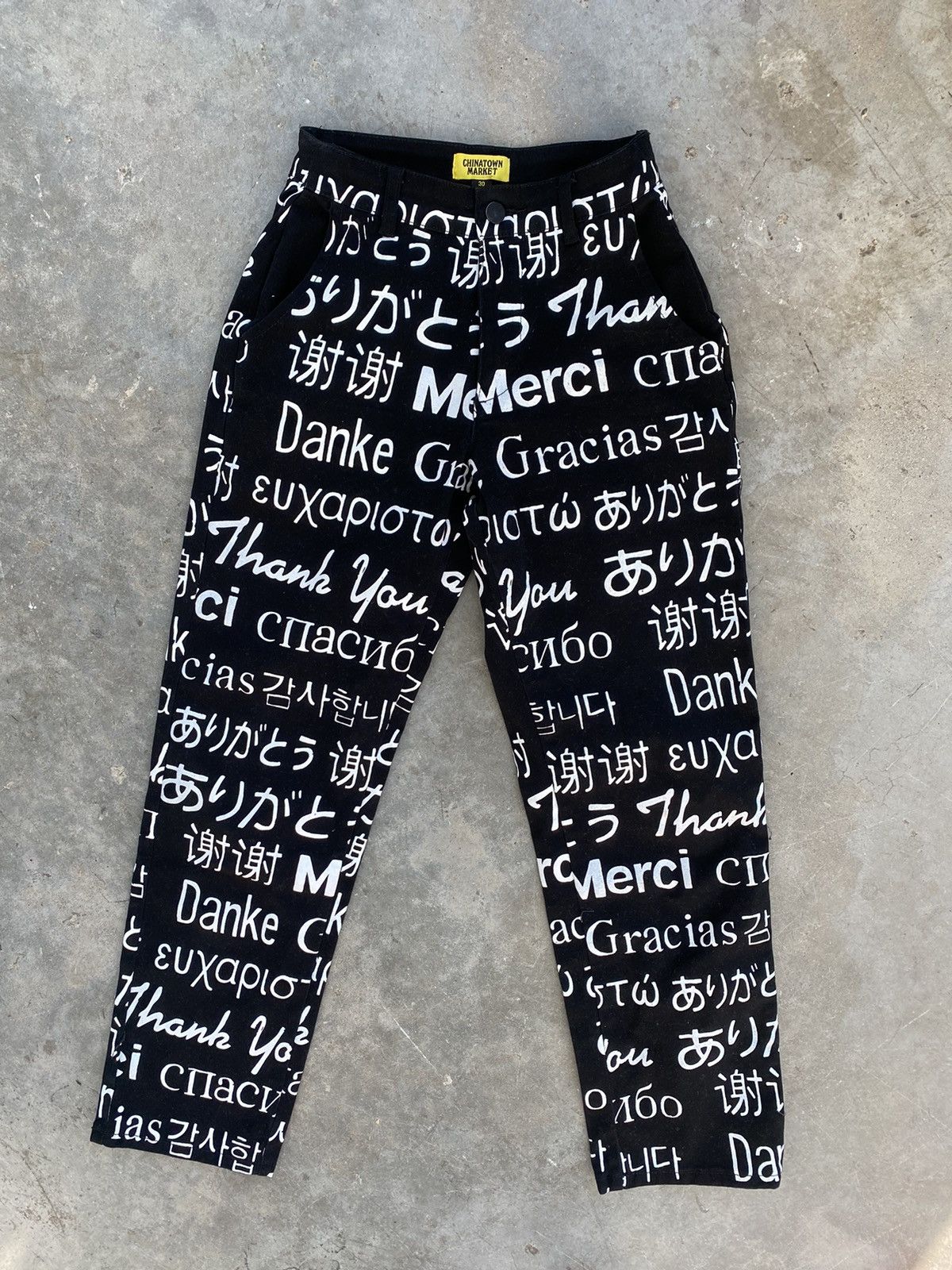 Chinatown Market “ Thank You “ Language Work Denim Jeans 🧊