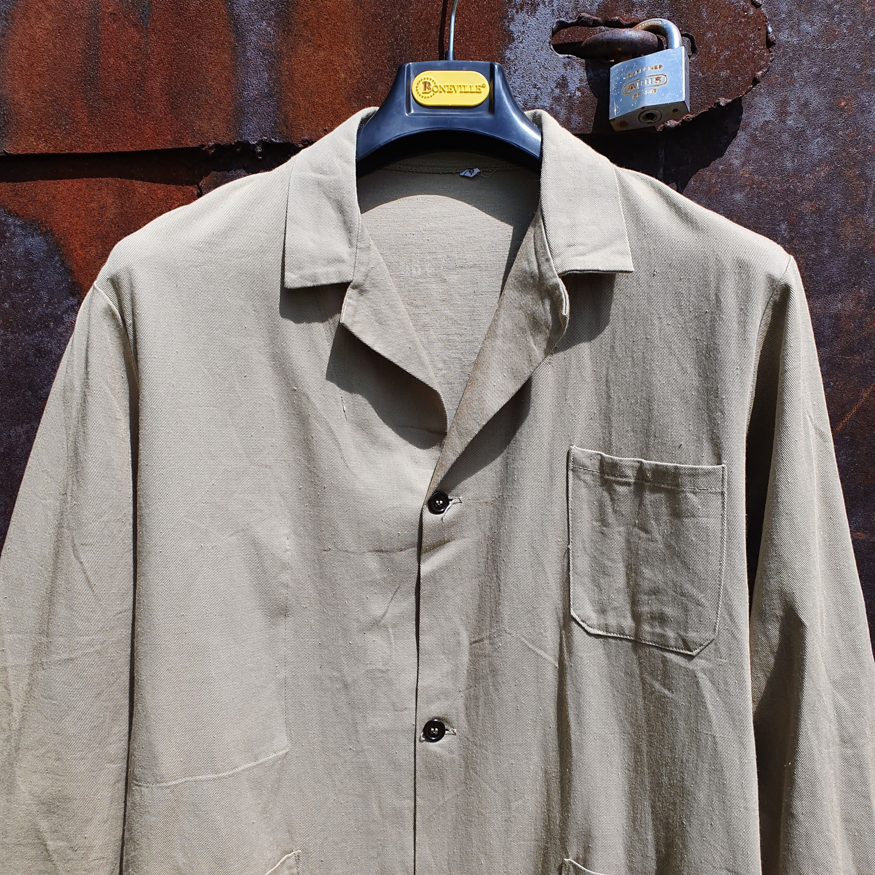 Le Laboureur × Vetra 50s Vintage Worker Light Coat French Chore Jacket Size US L / EU 52-54 / 3 - 9 Thumbnail