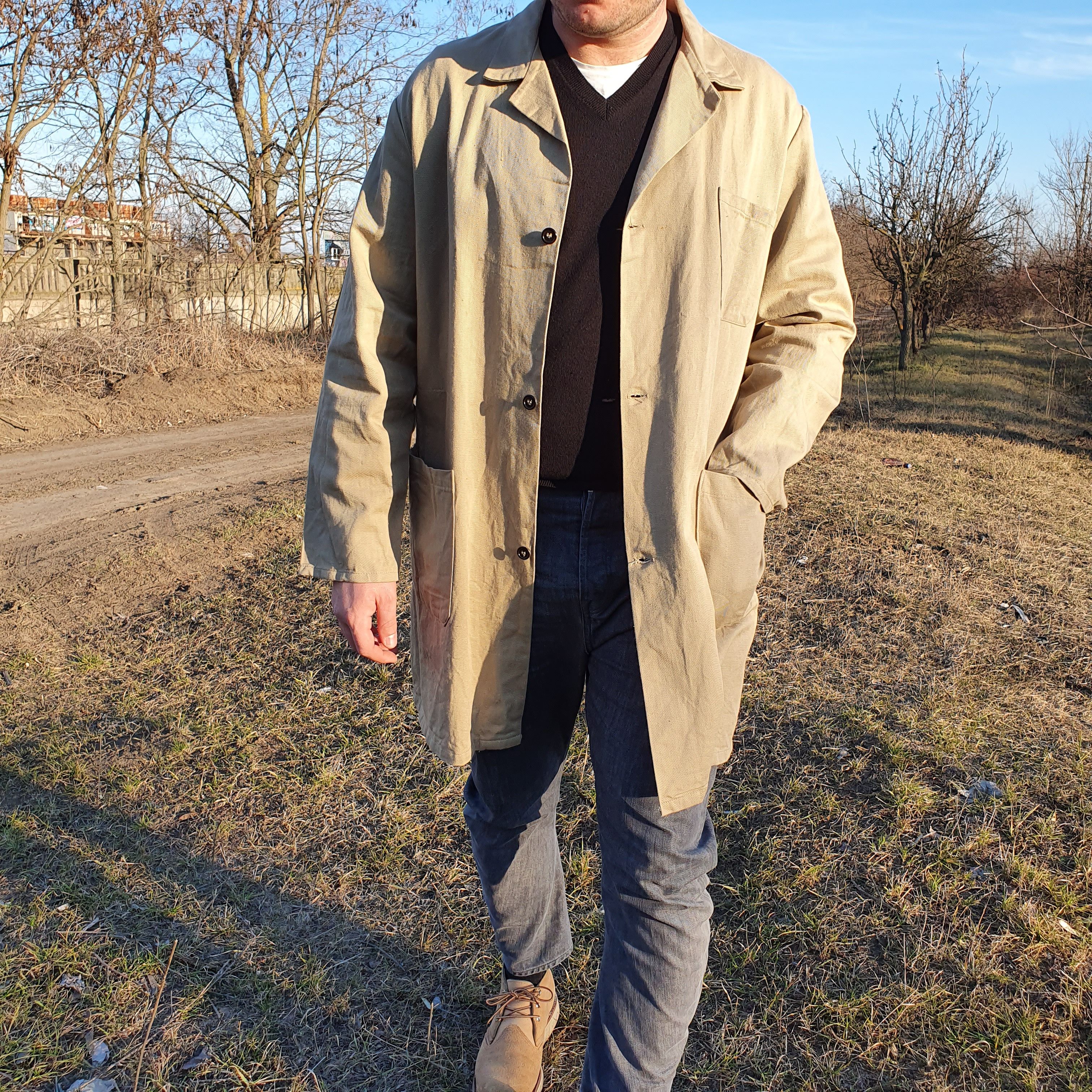 Le Laboureur × Vetra 50s Vintage Worker Light Coat French Chore Jacket Size US L / EU 52-54 / 3 - 2 Thumbnail