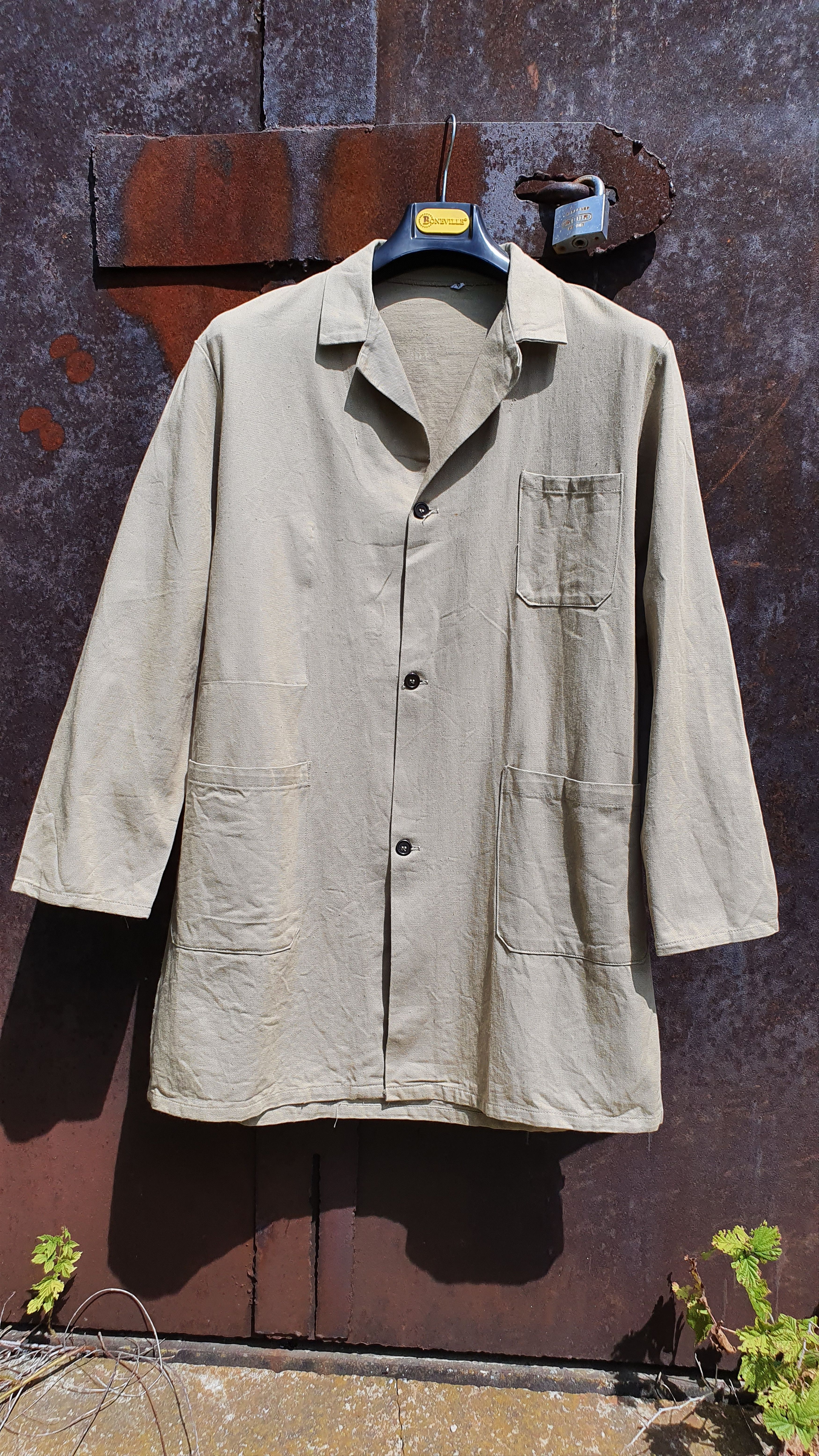 Le Laboureur × Vetra 50s Vintage Worker Light Coat French Chore Jacket Size US L / EU 52-54 / 3 - 1 Thumbnail