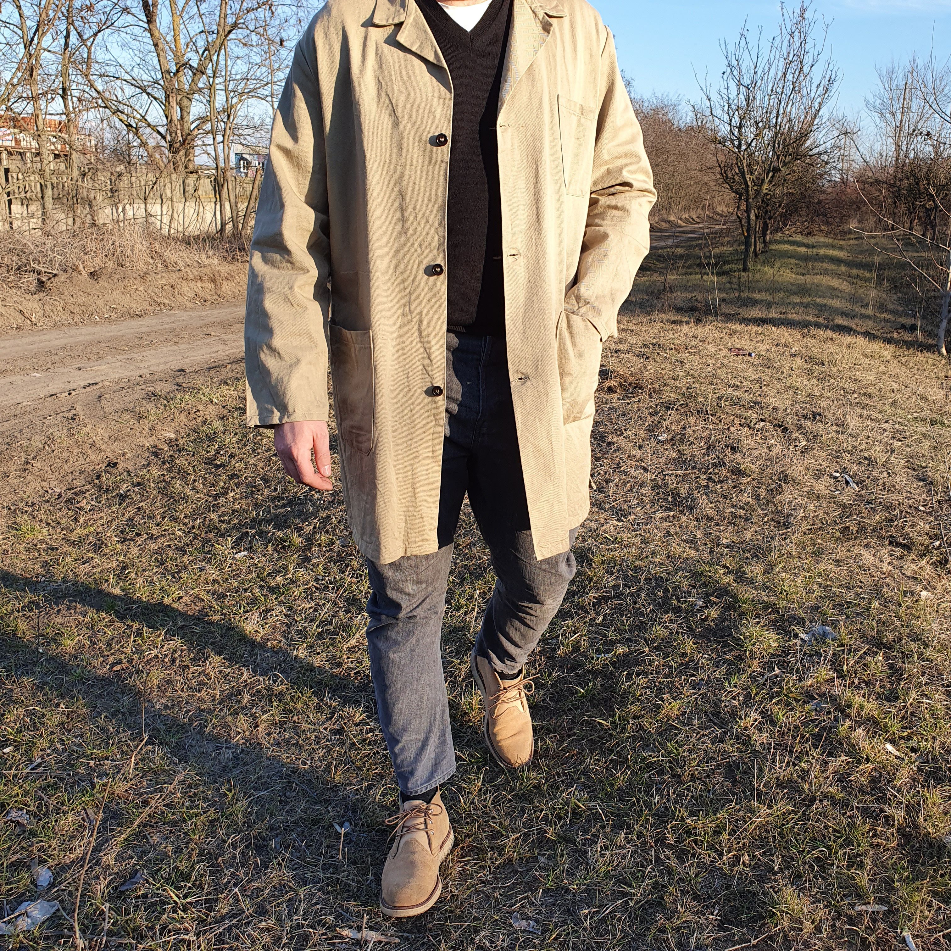 Le Laboureur × Vetra 50s Vintage Worker Light Coat French Chore Jacket Size US L / EU 52-54 / 3 - 4 Thumbnail
