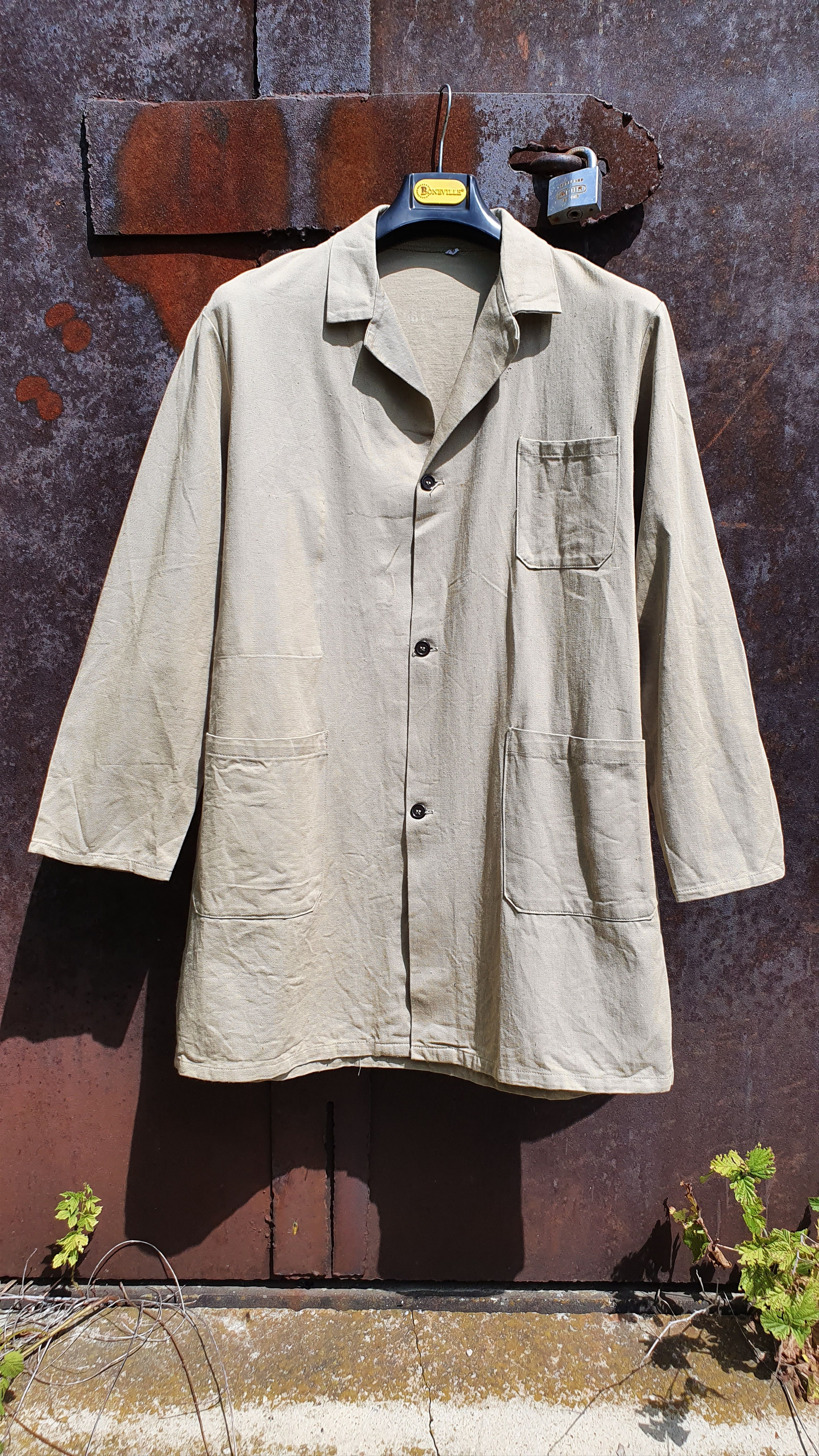 Le Laboureur × Vetra 50s Vintage Worker Light Coat French Chore Jacket Size US L / EU 52-54 / 3 - 12 Thumbnail