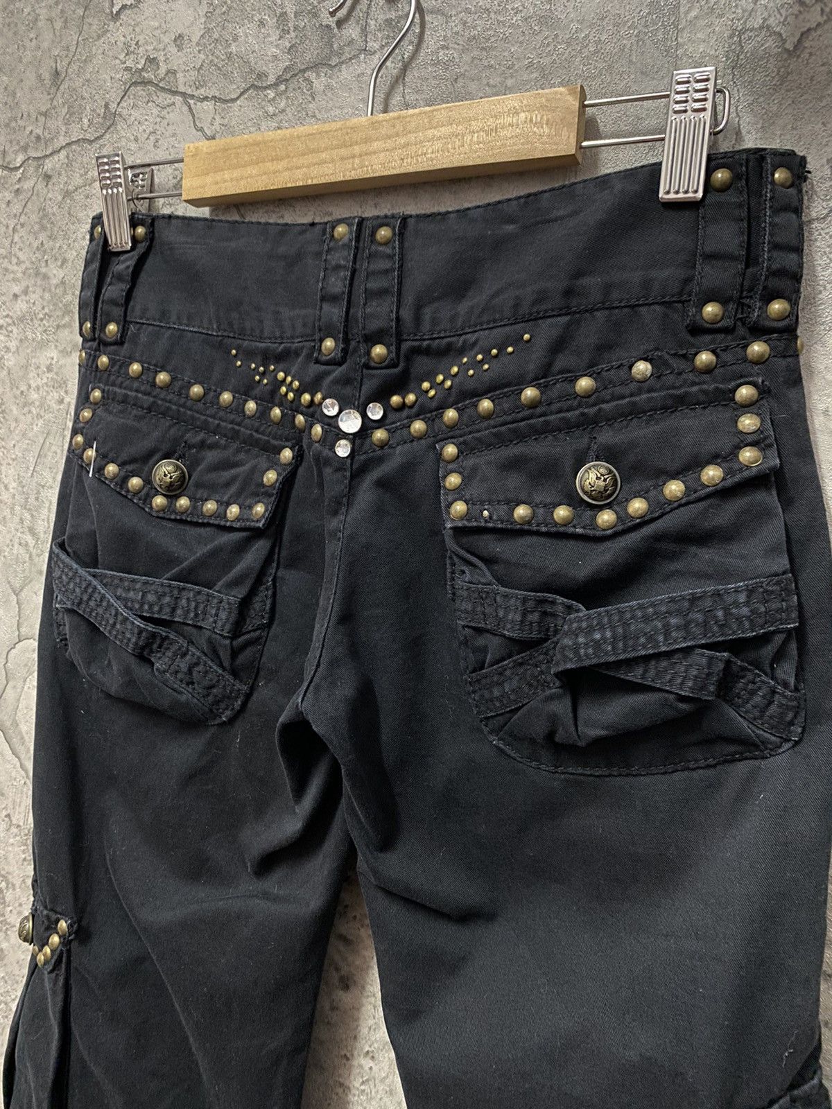 GOA Moussy Japan Flared Studded Multi Pocket Cargo Pants Vintage Size US 27 - 13 Thumbnail