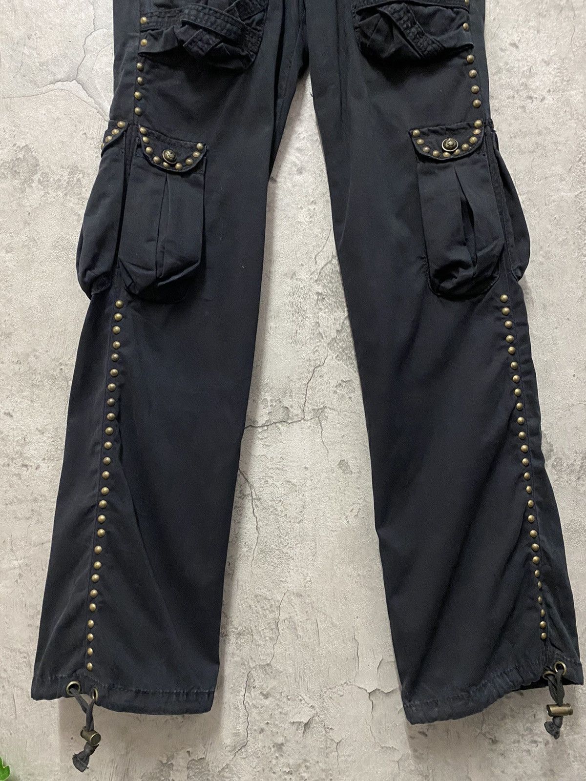 GOA Moussy Japan Flared Studded Multi Pocket Cargo Pants Vintage Size US 27 - 5 Thumbnail