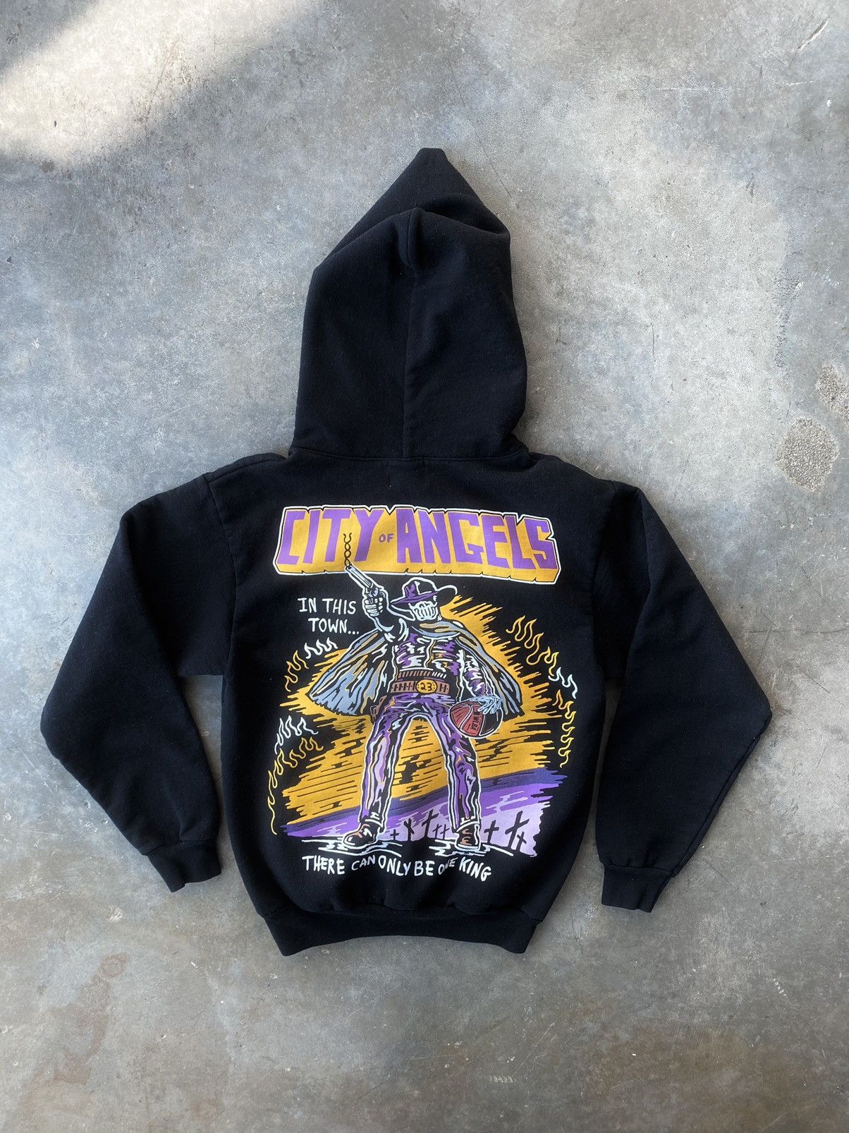 image of Warren Lotas Lakers “ City Of Angels “ Black Lebron Hoodie, Men's (Size Small)