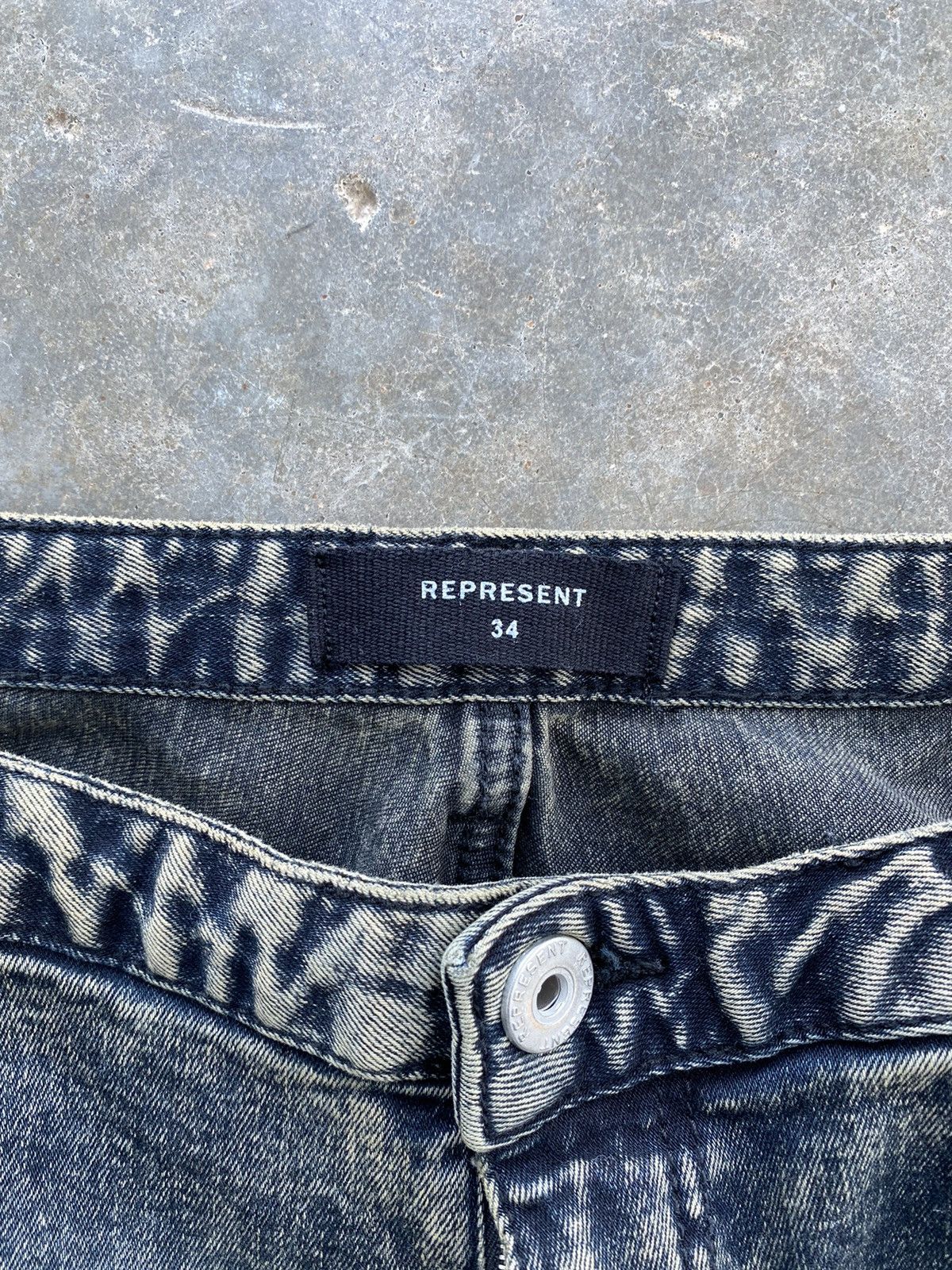 Represent Clo. Represent Clothing Thrashed Mud Denim Jeans Sz. 34 Clo UK Size US 34 / EU 50 - 7 Thumbnail
