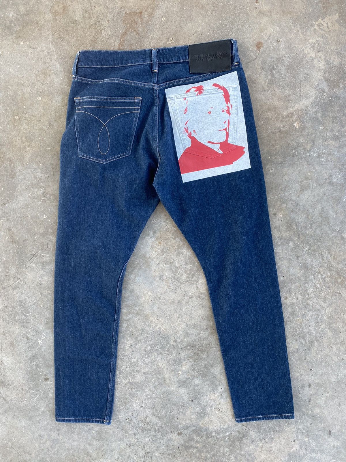 image of Andy Warhol By Raf Simons Denim Jeans Sz. 32 in Blue, Men's