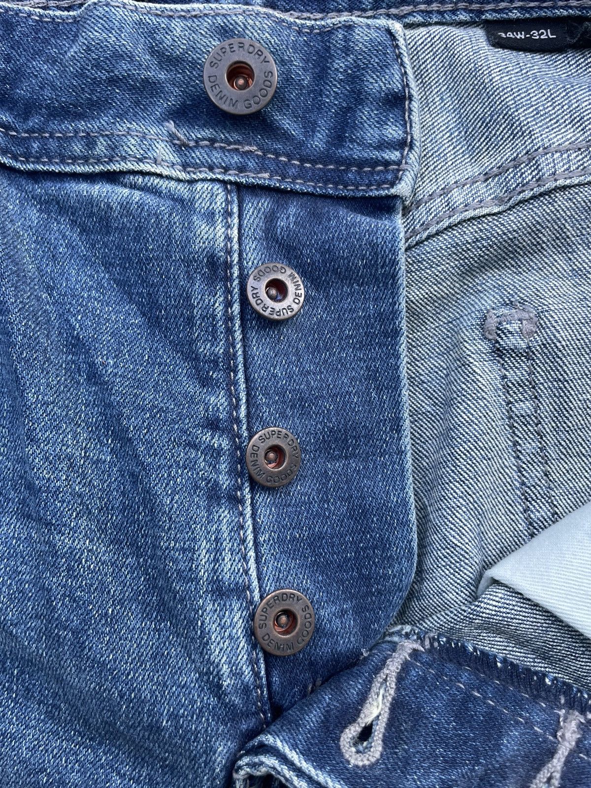 Japanese Brand Superdry Loose Slim Fit Distresed Denim Size US 35 - 20 Thumbnail