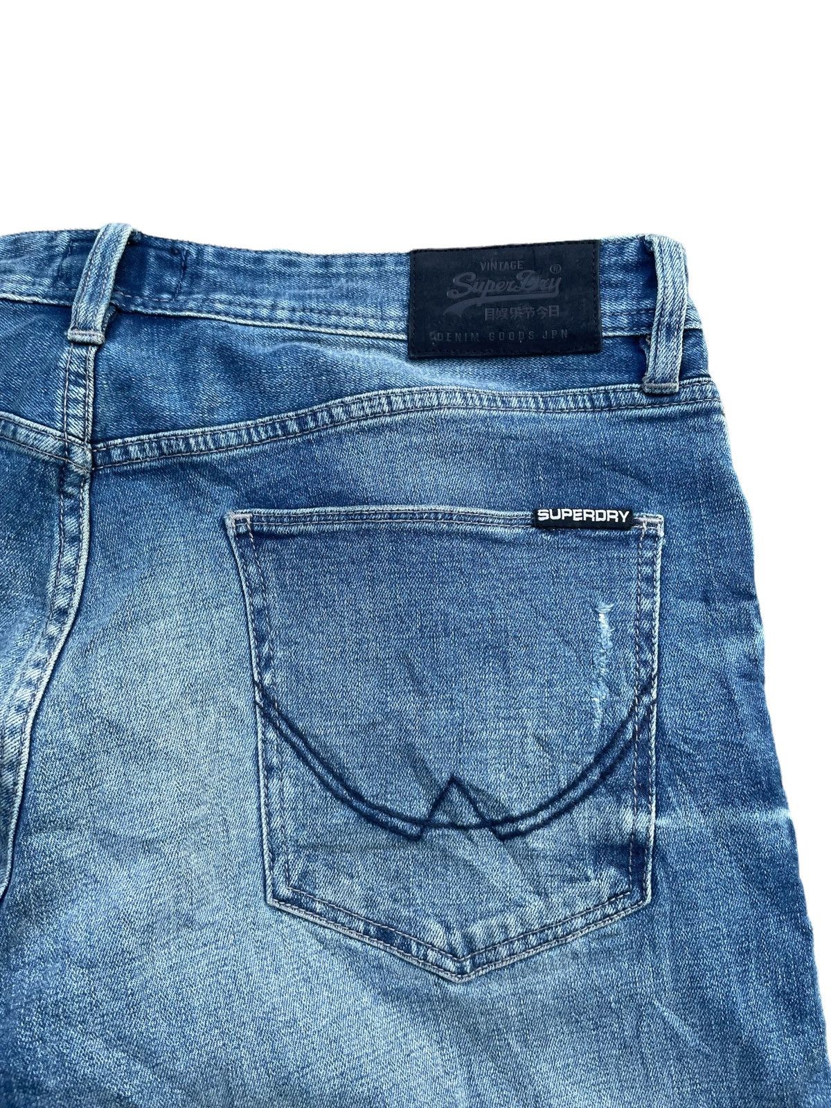 Japanese Brand Superdry Loose Slim Fit Distresed Denim Size US 35 - 11 Thumbnail
